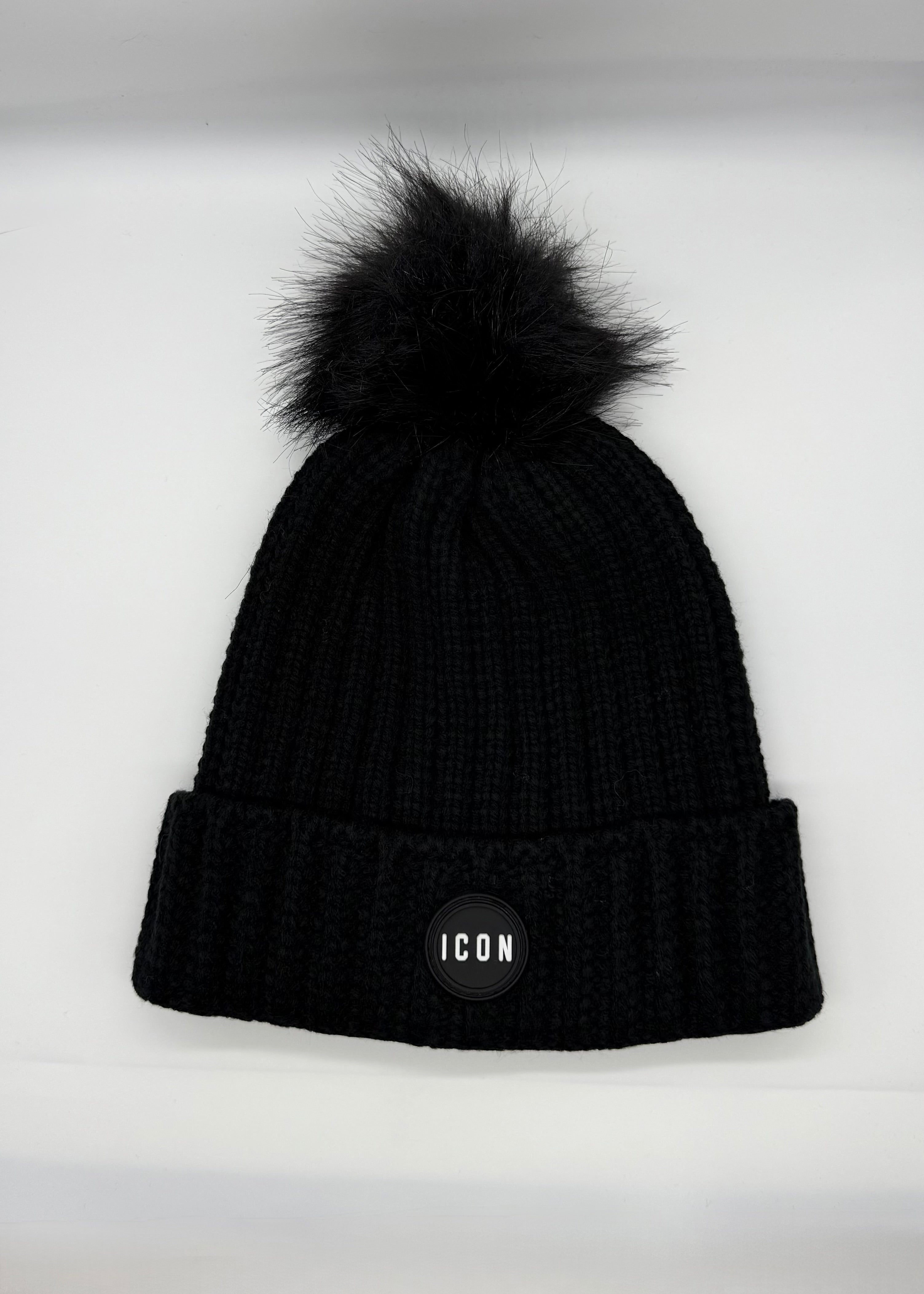 ICON - Cappello con pon pon e logo gommato unisex