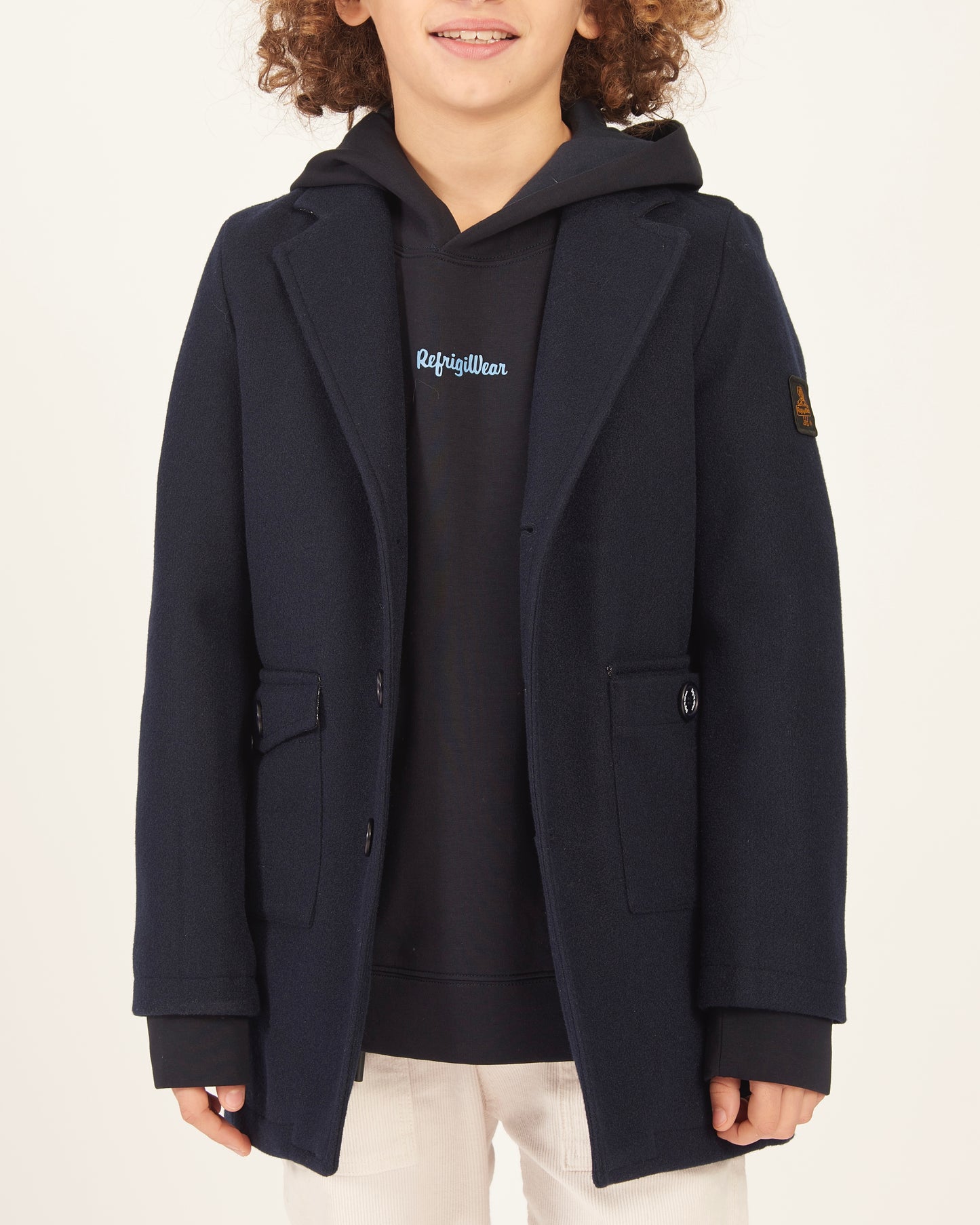 REFRIGIWEAR - Cappotto blu monopetto bambino