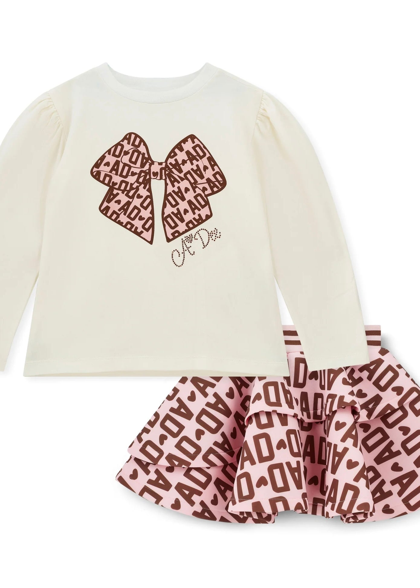 A-DEE - SET COMPLETO - T-shirt bianca e gonna Milan bambina