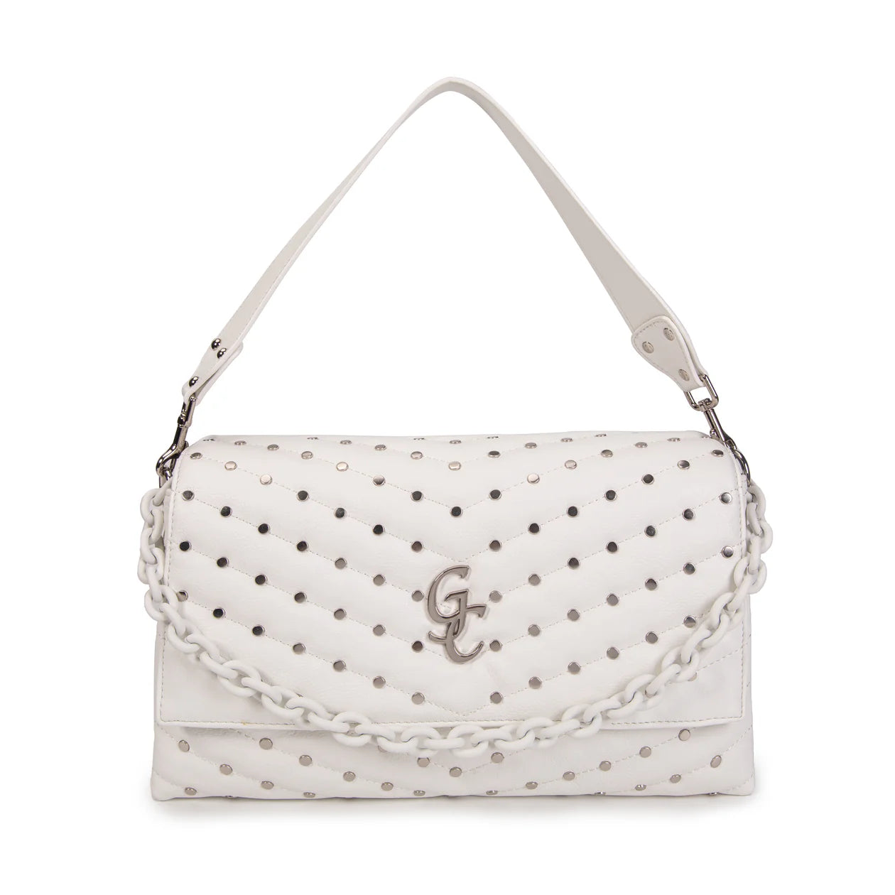 GIO CELLINI - Borsa Angelina micro studs Bianca