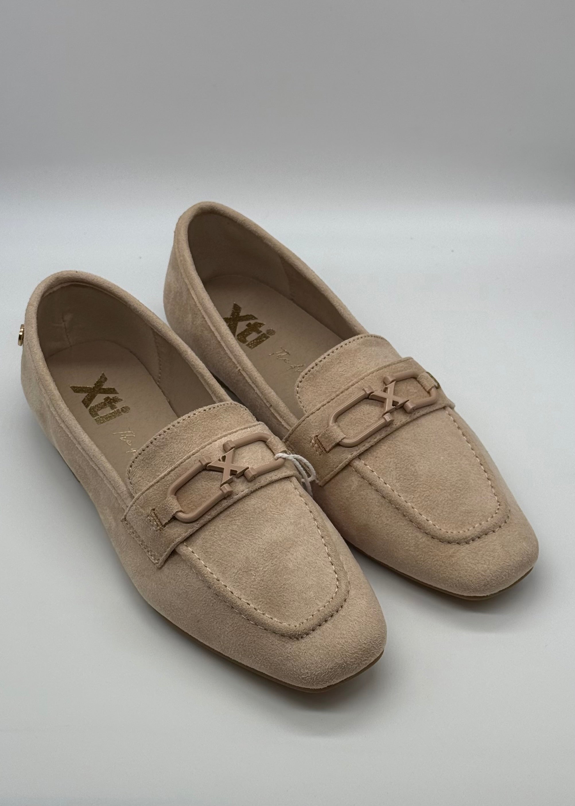 XTI - MEMORY FOAM - Mocassino beige scamosciato con applicazione donna