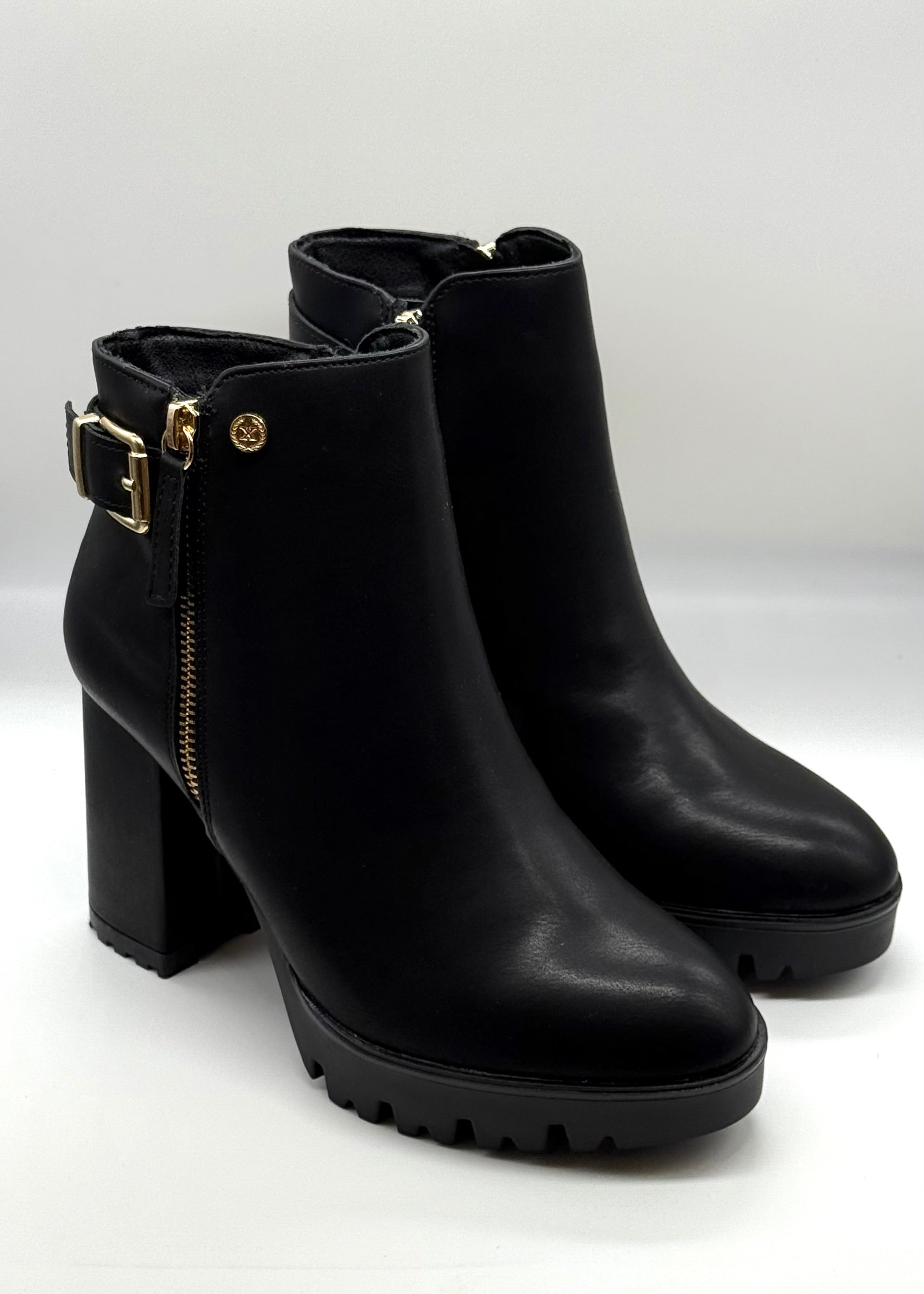 XTI - MEMORY FOAM - Stivaletto con tacco con zip oro donna