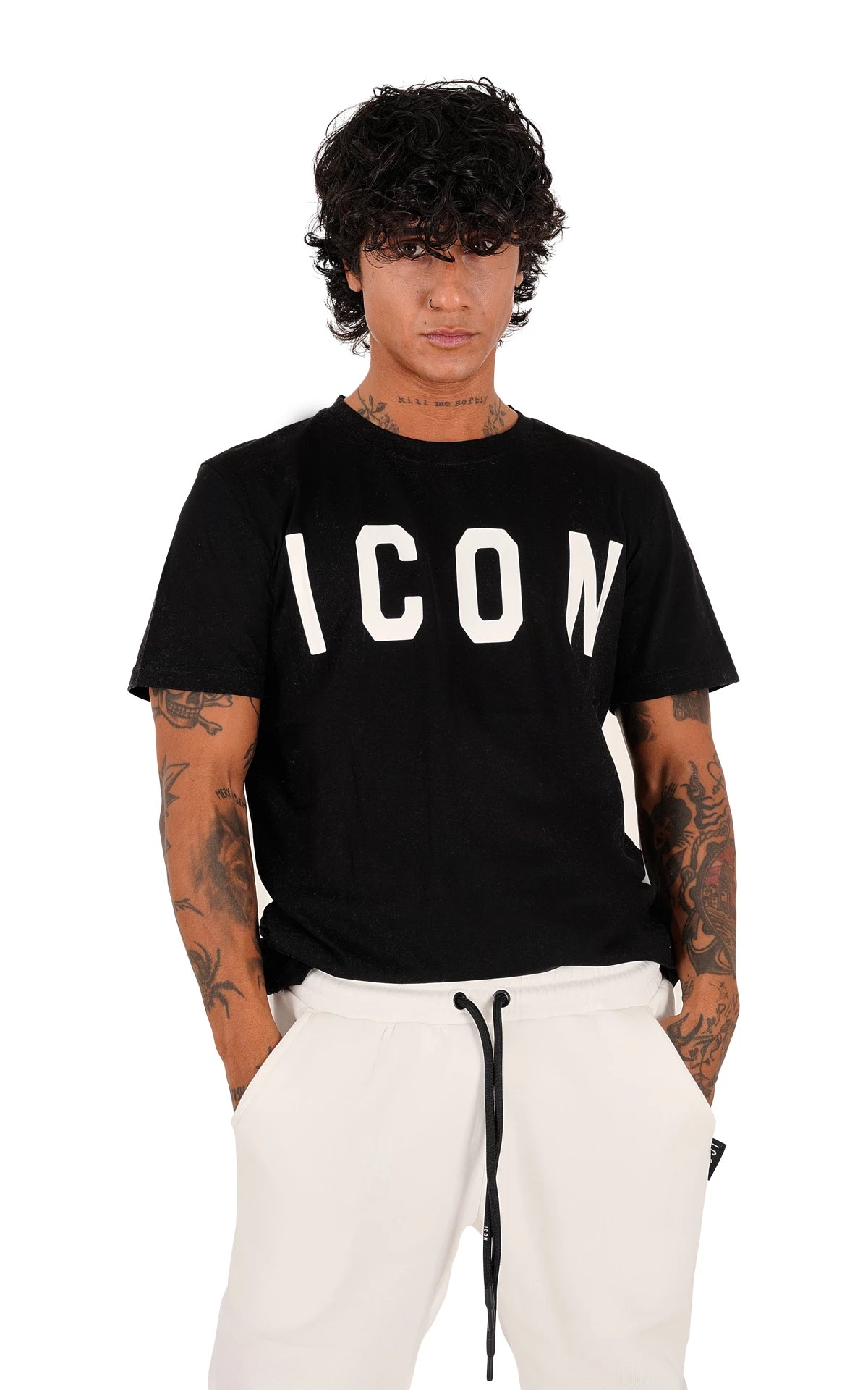 ICON - T-shirt con maxi logo uomo