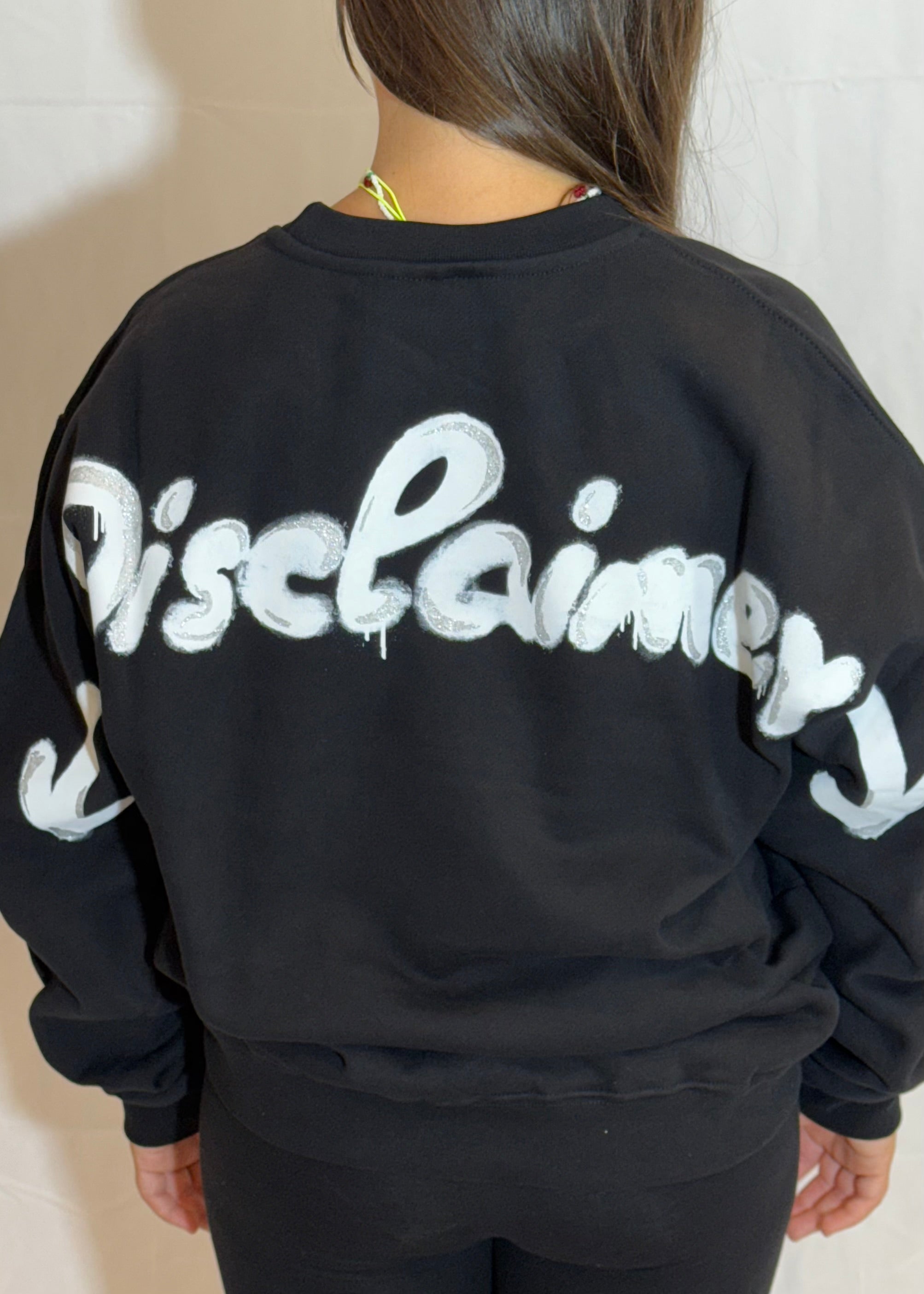 DISCLAIMER - Felpa con maxi logo sul retro bambina