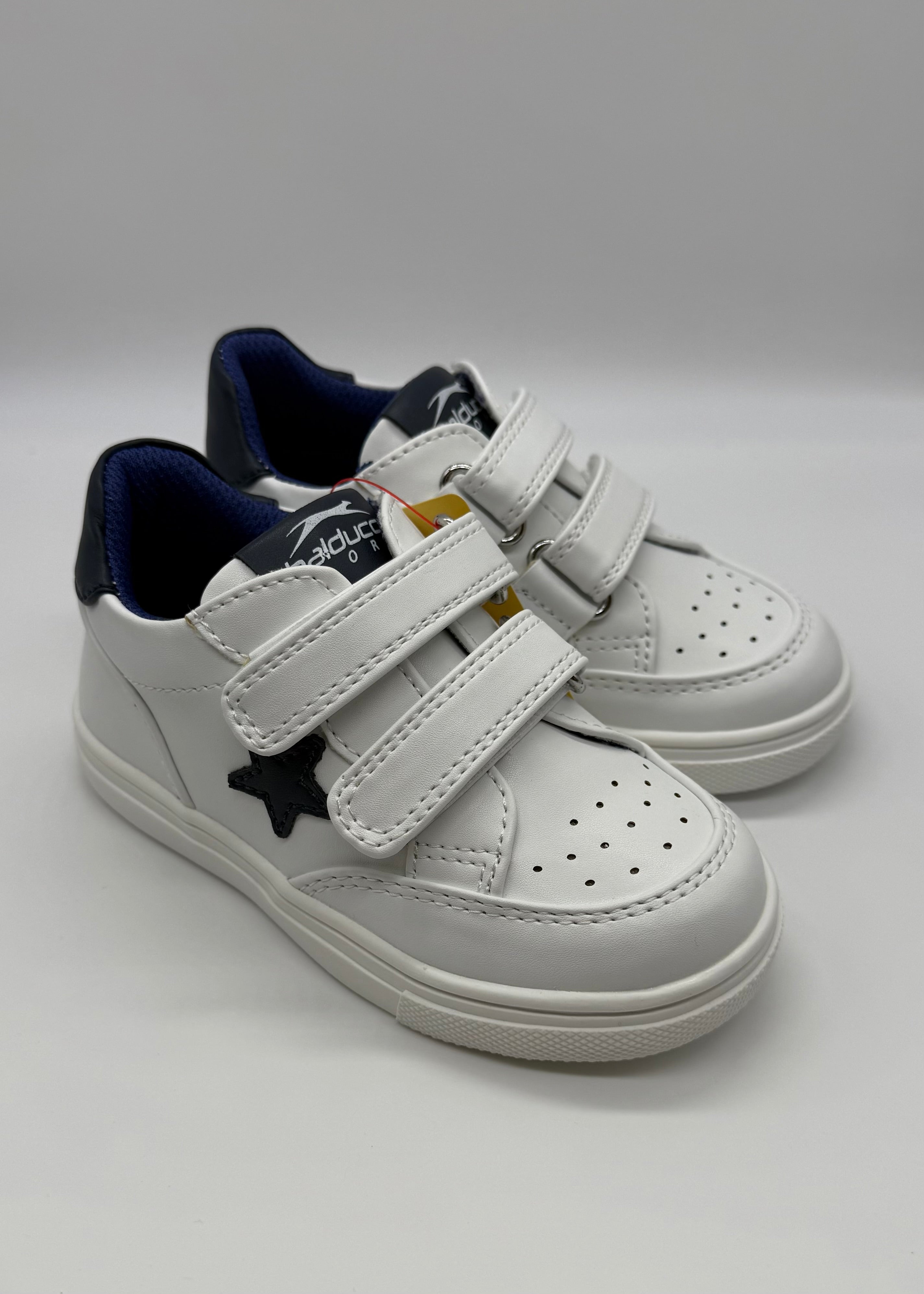 BALDUCCI SPORT - Sneakers bianca con strappo e stella blu  bambino