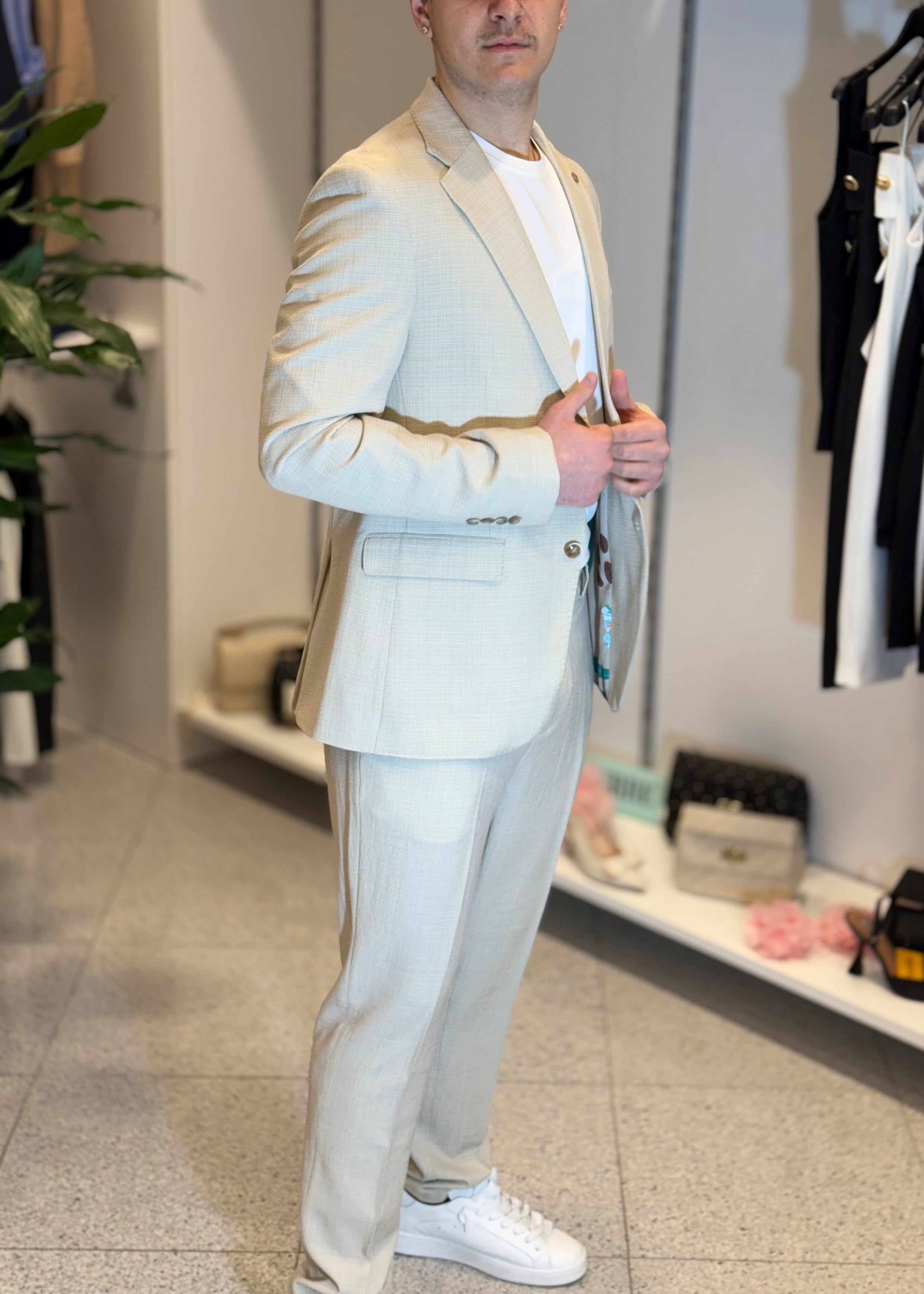 GIANNI LUPO - SET COMPLETO - Abito beige composto da giacca e pantalone