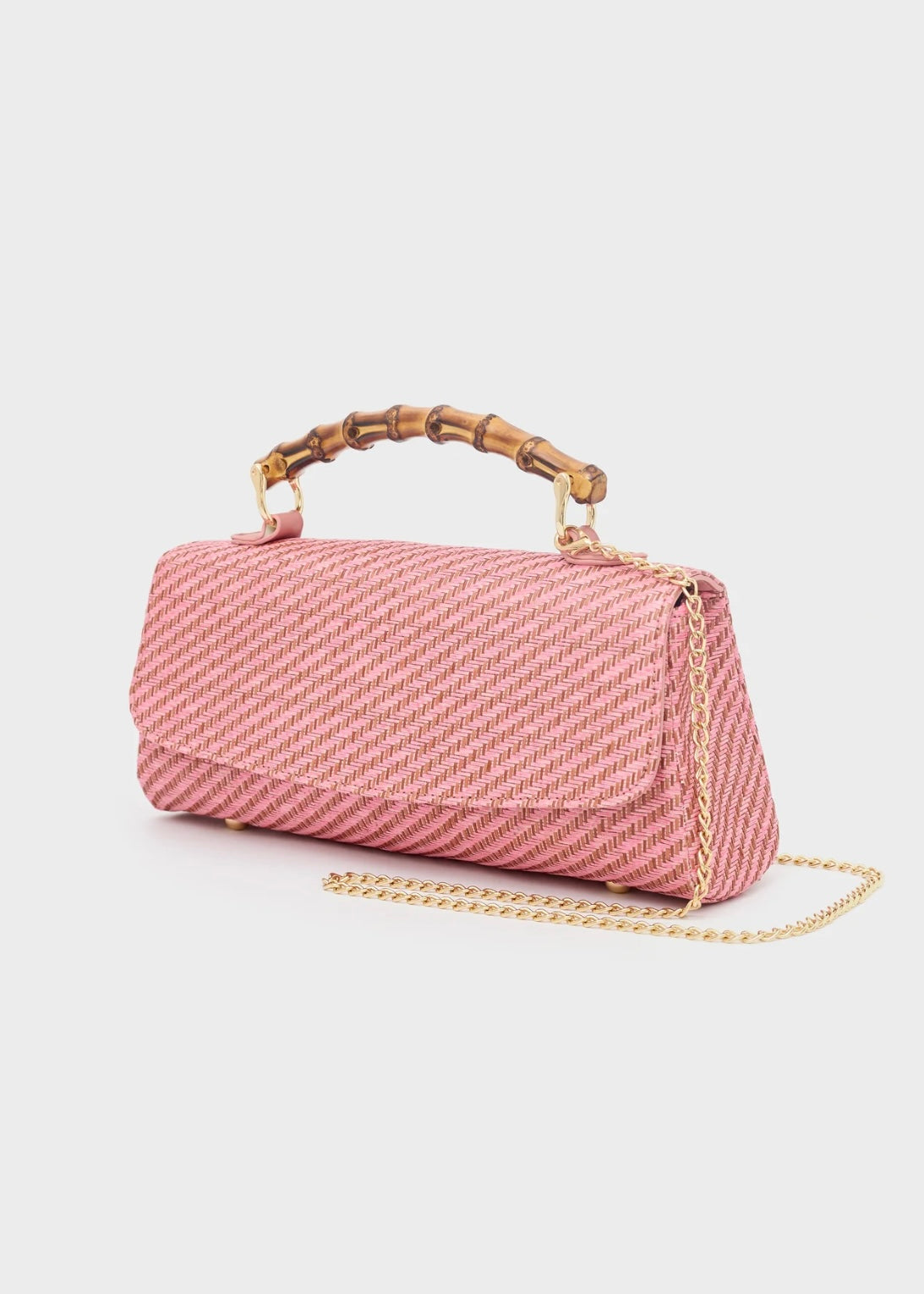 NALI - Borsa PALMA in paglia con manico in bamboo