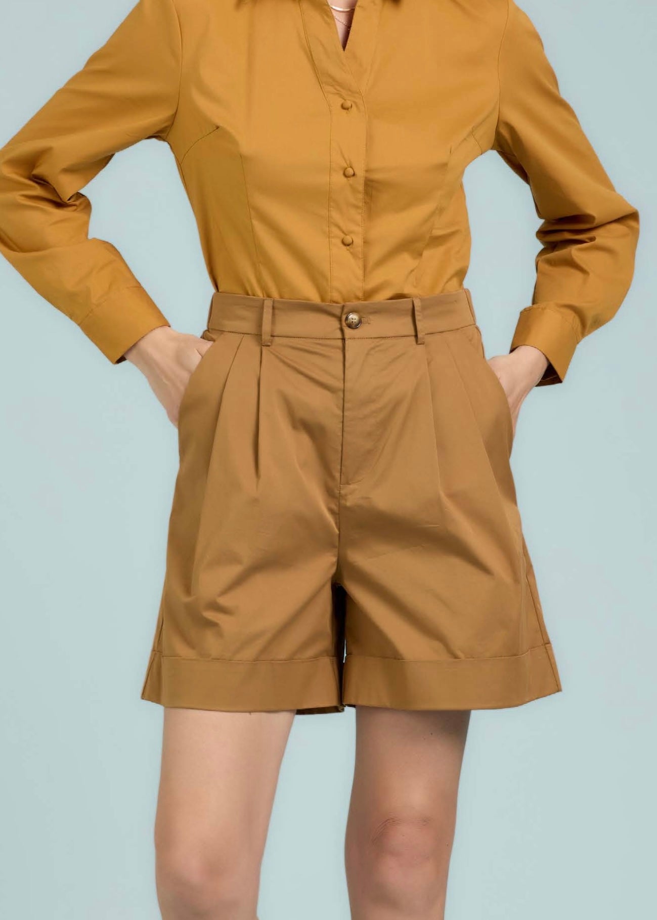 TAKE TWO - Bermuda con pense in nylon cotone donna