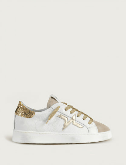 TWELVE - MEMORY FOAM - Sneakers bianca con dettagli oro