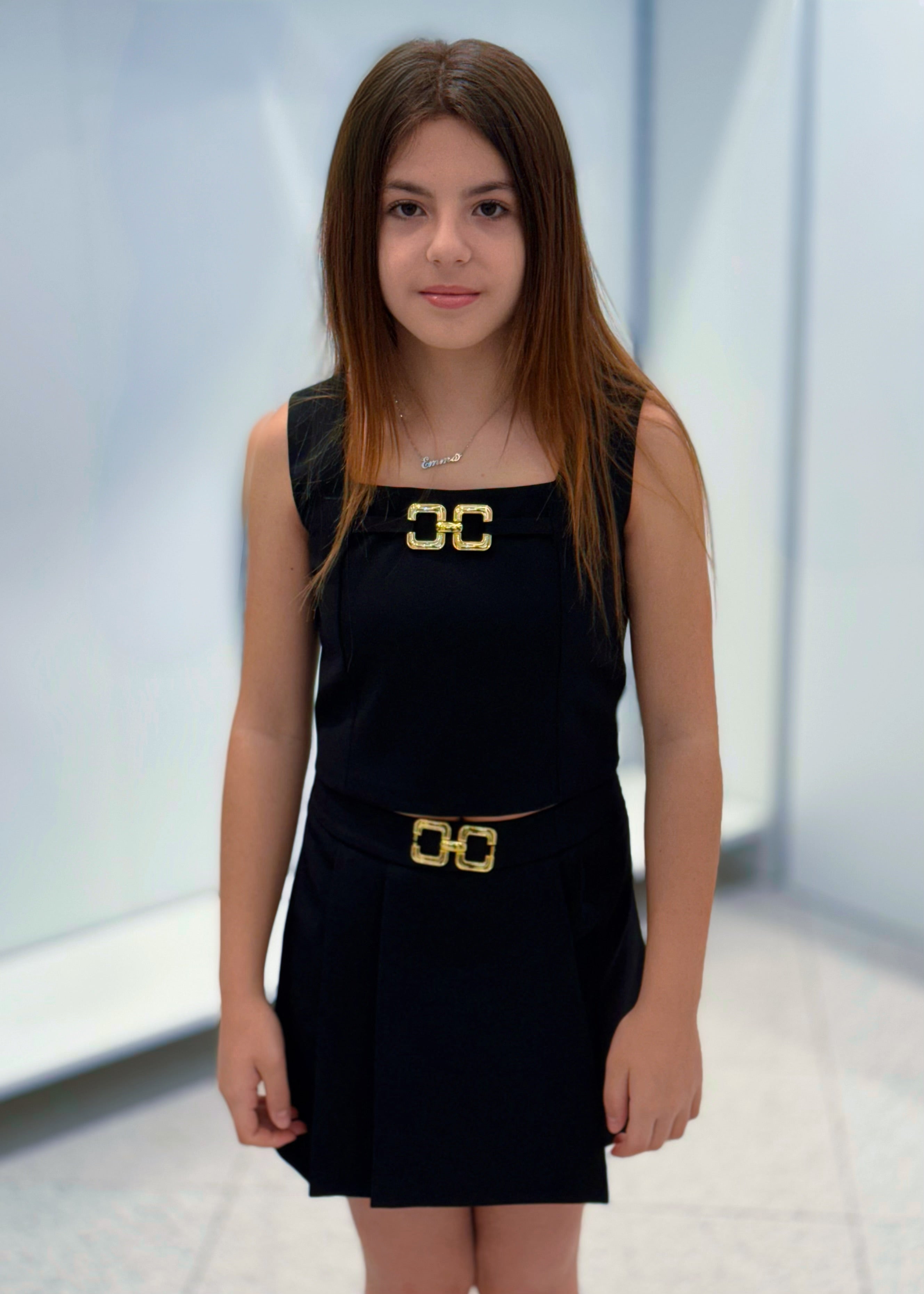 FUN FUN - Pantagonna nero con fibbia oro bambina