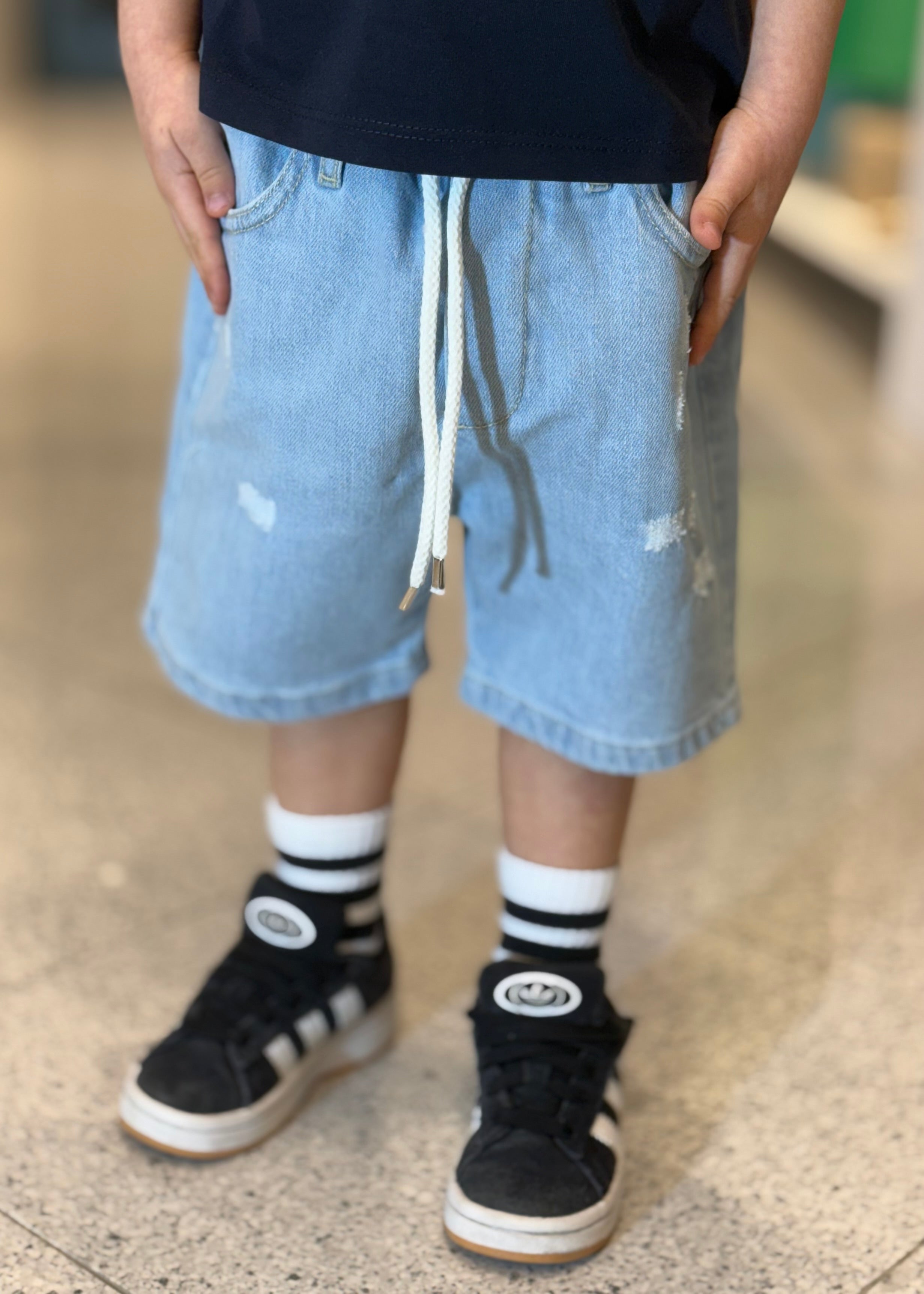 NEVER TOO - Bermuda in denim bambino