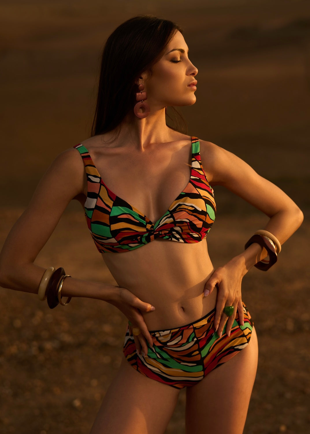 FATTORE C - Bikini triangolo con slip double ANIMAL TRACK