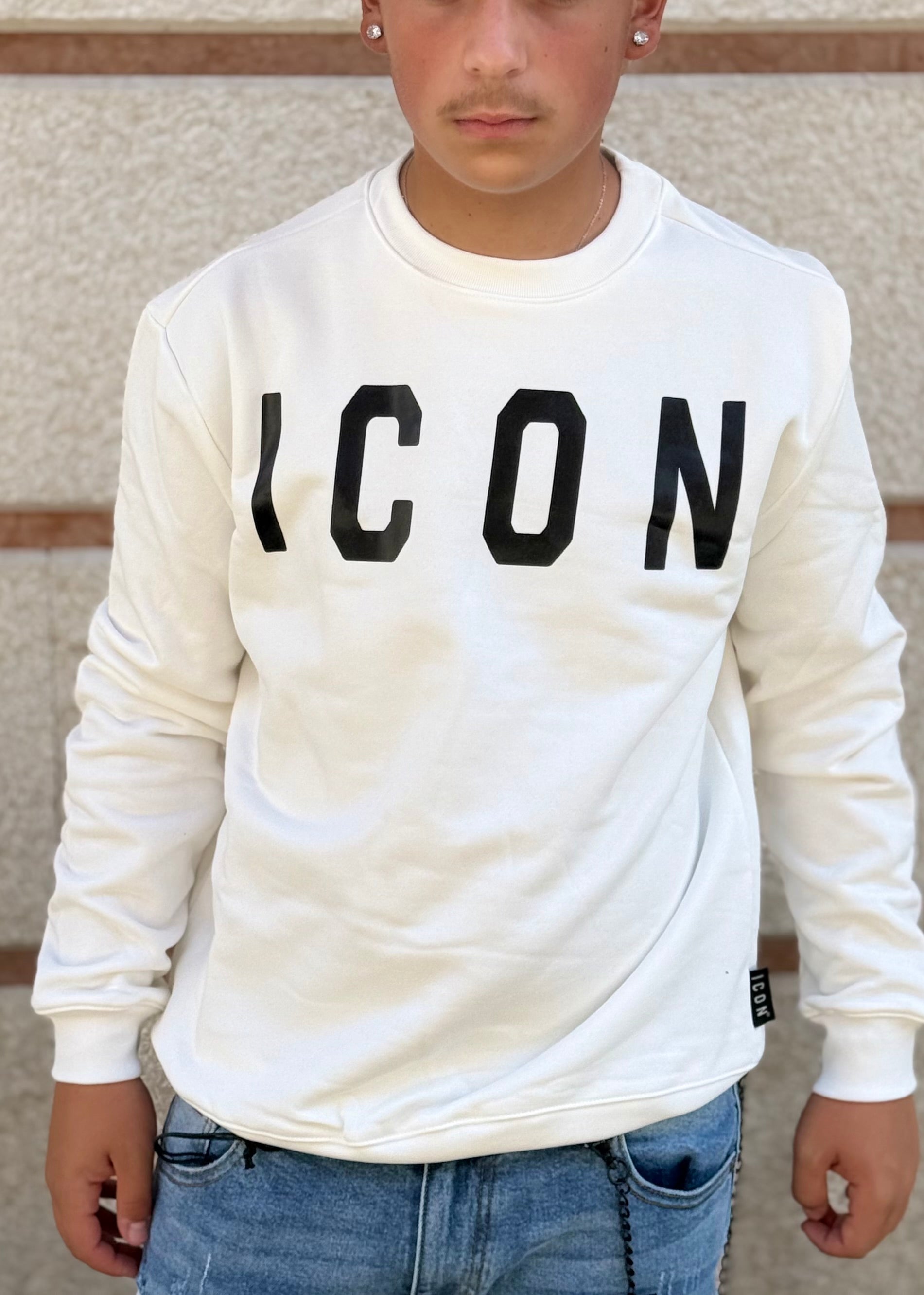 ICON - Felpa con maxi logo centrale uomo