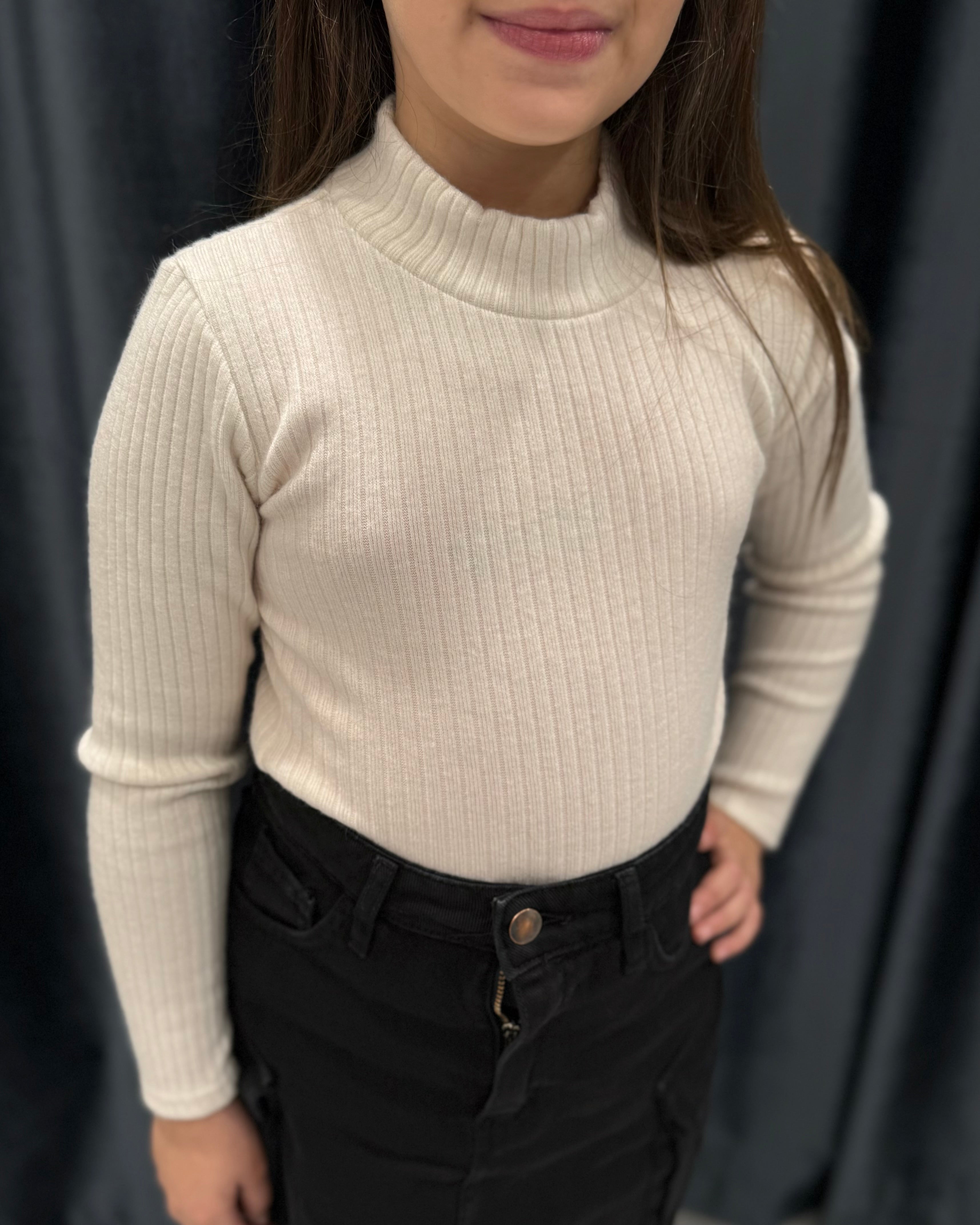 JANICE - Lupello panna in lana rasata bambina