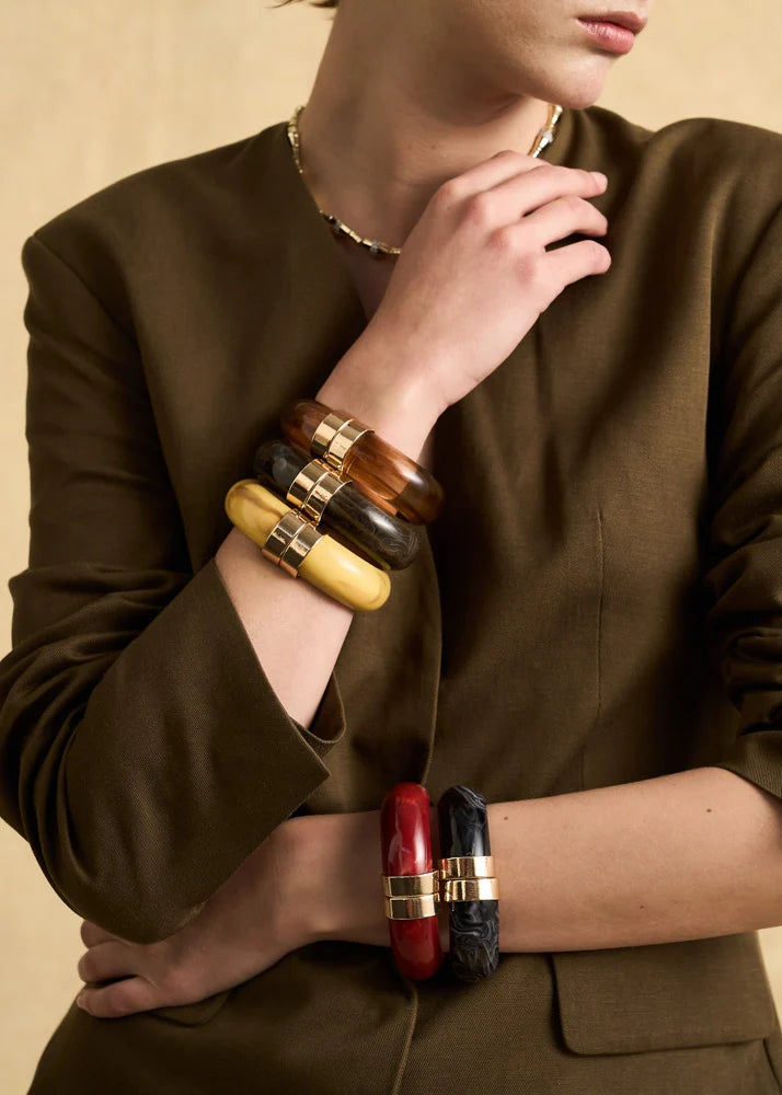 NALI - Bracciale michi in resina con dettaglio oro donna