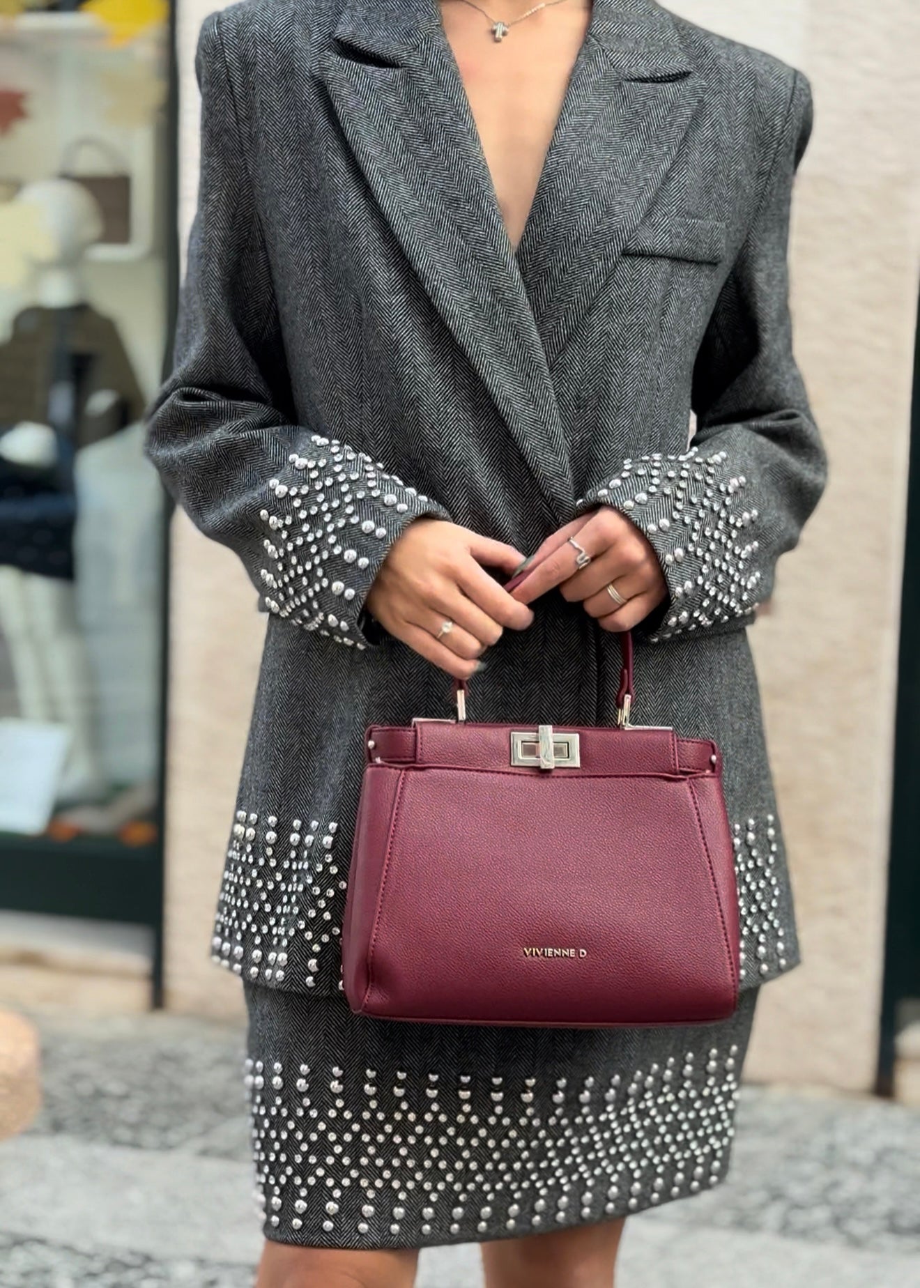 TRASH AND LUXURY - Giacca doppiopetto con applicazione in strass donna