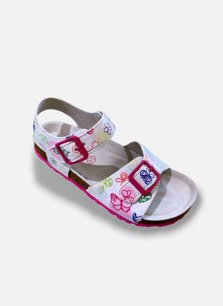 ASSO - Sandalo bianco con farfalle  bambina