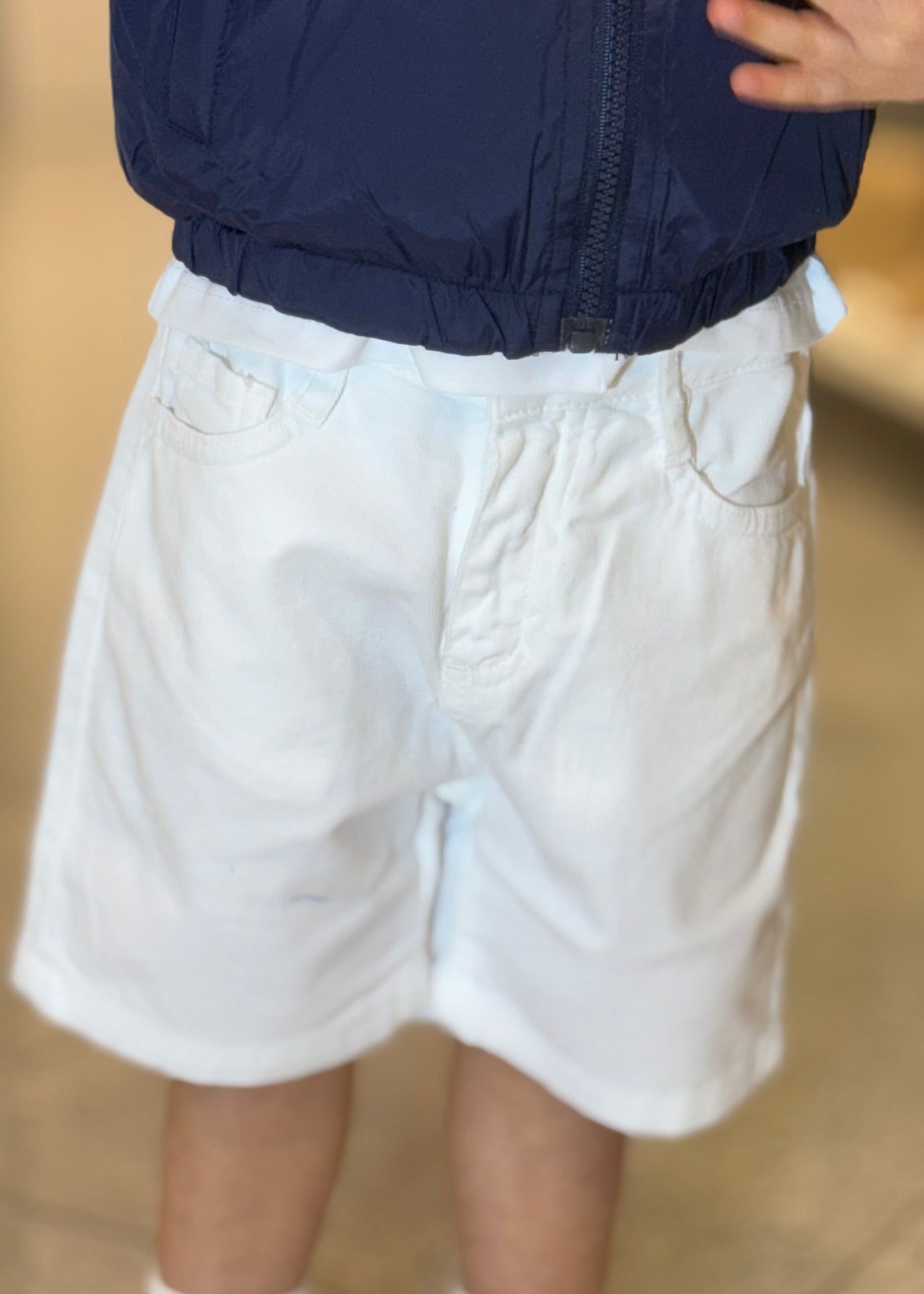 NEVER TOO - Bermuda bianco in denim bambino