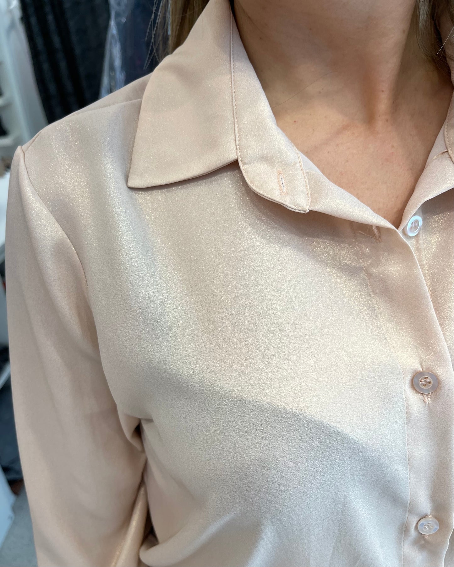 AN-AIM - Camicia rosé lurex donna