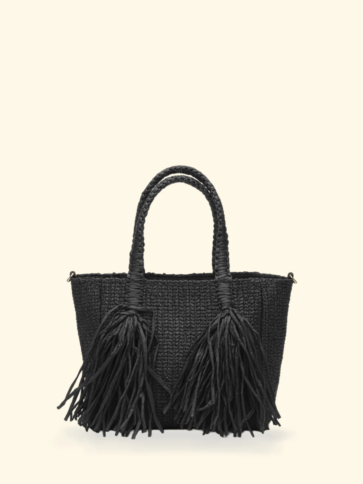 F**K - Borsa in paglia con frange donna