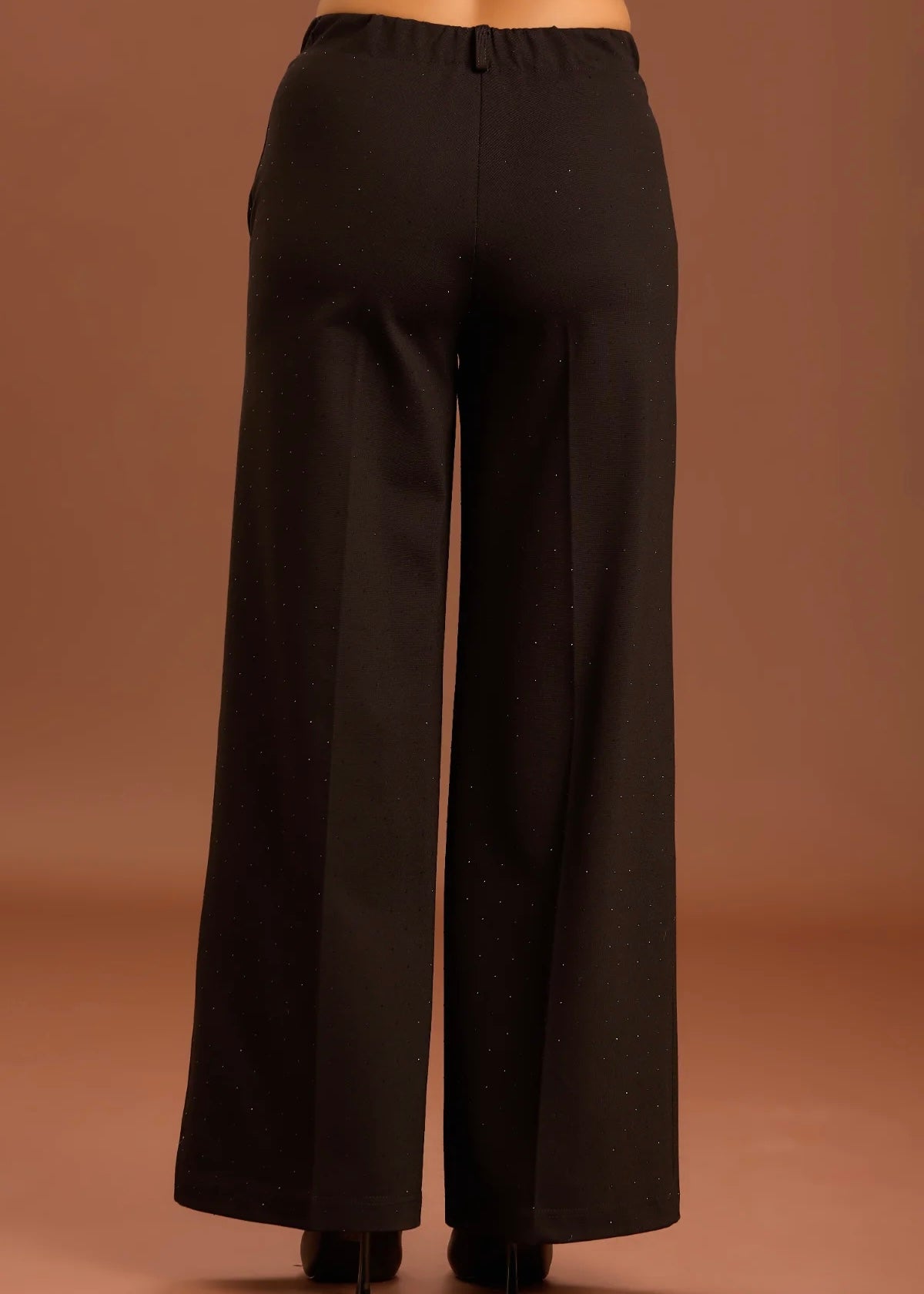 Take two- Pantalone con strass a palazzo in punto milano donna