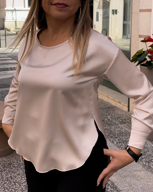 LE SARTE DEL SOLE - Blusa panna in raso