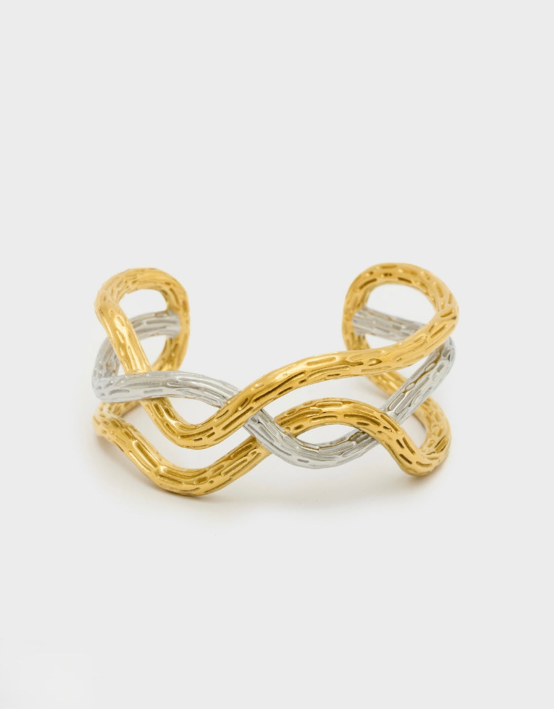 NALI - Bracciale rami intrecciati oro e argento donna