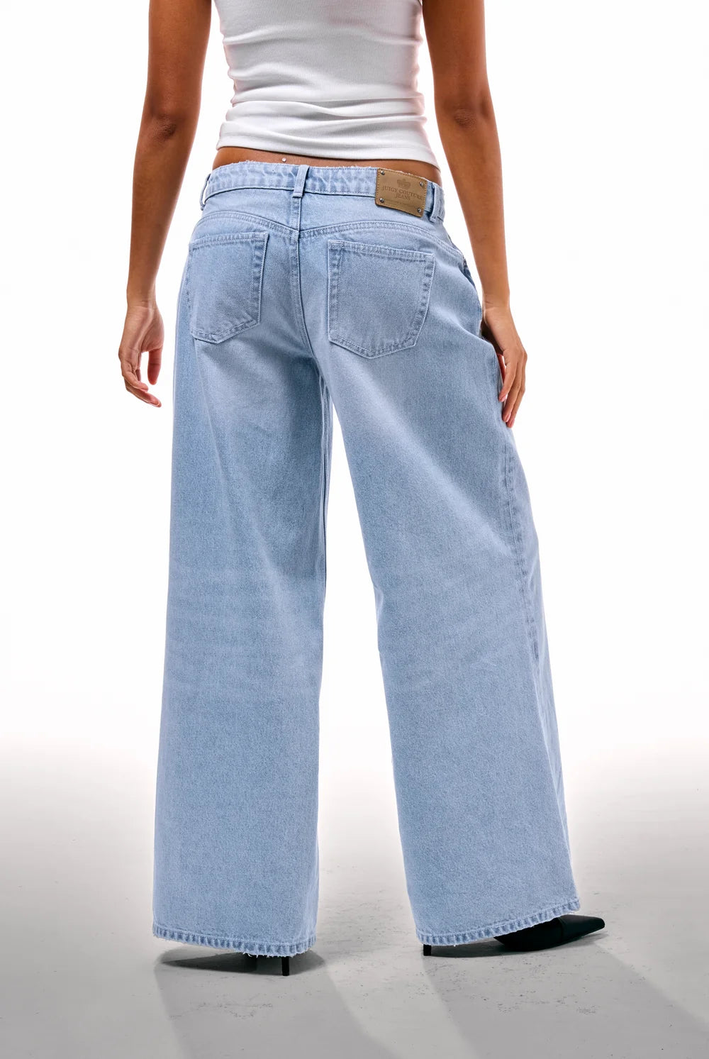 JUICY COUTURE - Jeans a palazzo con logo in strass donna
