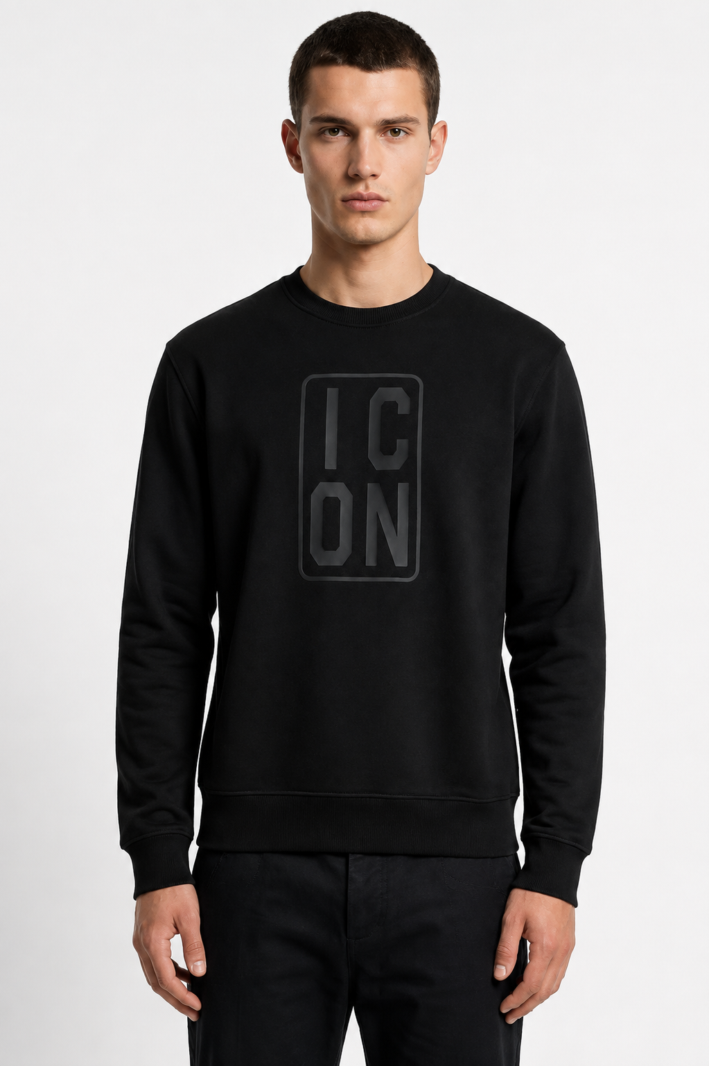 ICON - Felpa girocollo con logo uomo