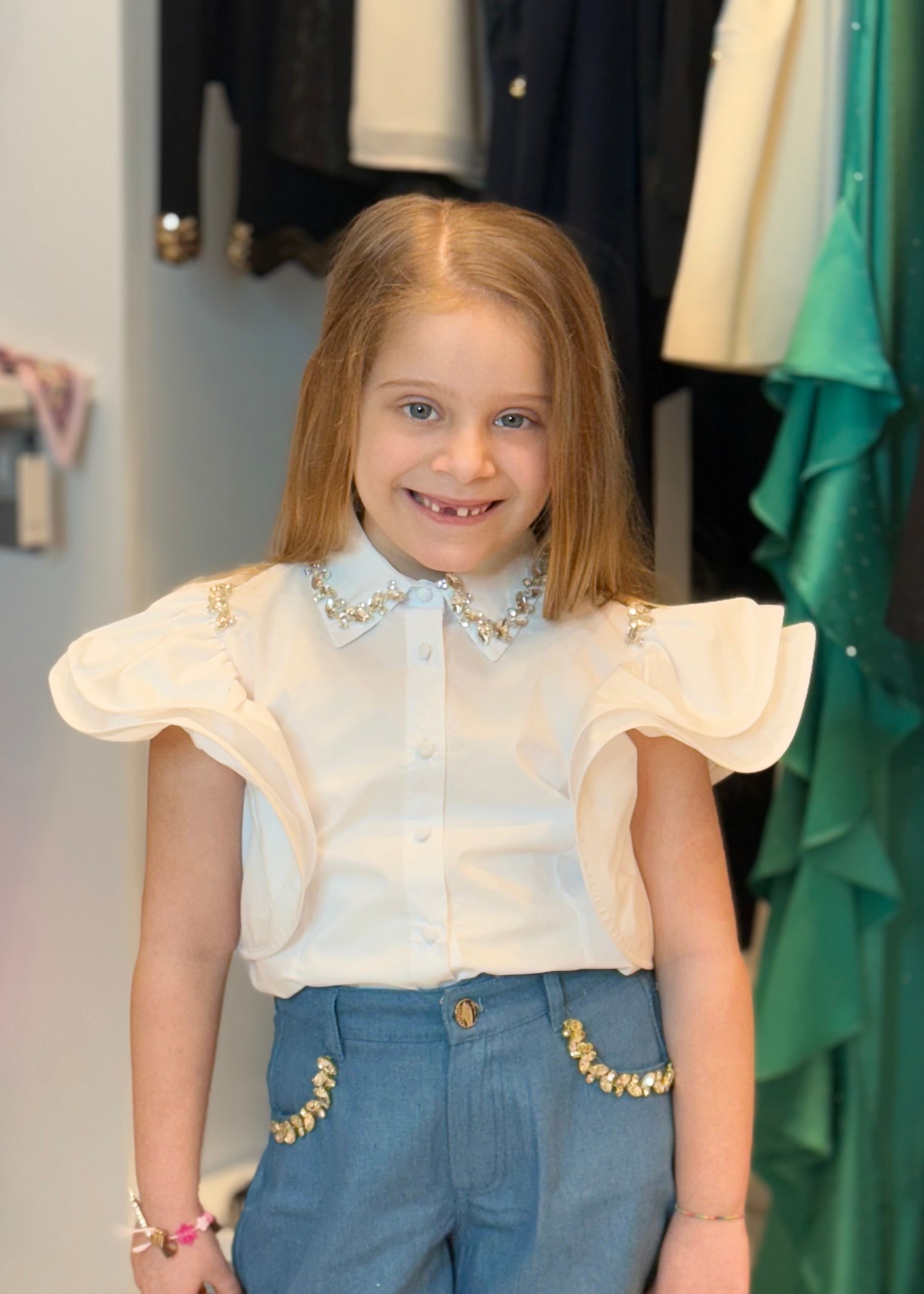 FUN FUN - Camicia con pietre bambina