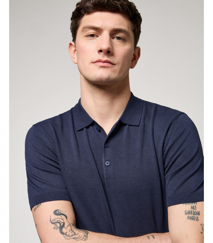 GIANNI LUPO - Polo in maglia blu uomo