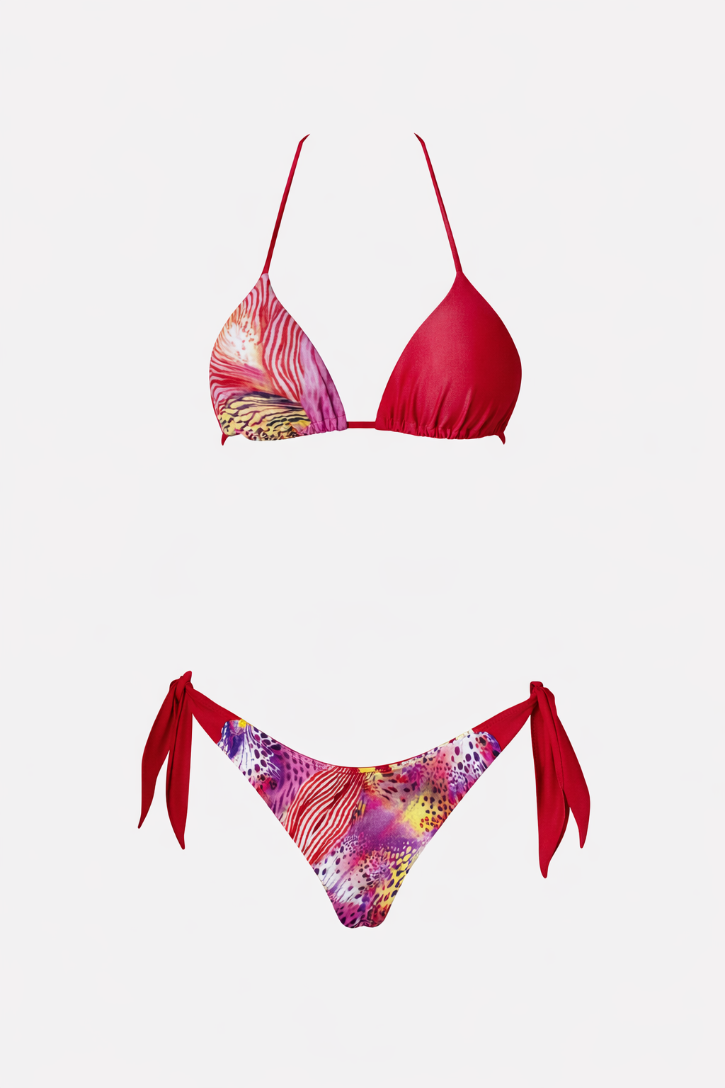4GIVENESS - Bikini triangolo con slip regolabile PINK BUTTERFLY donna