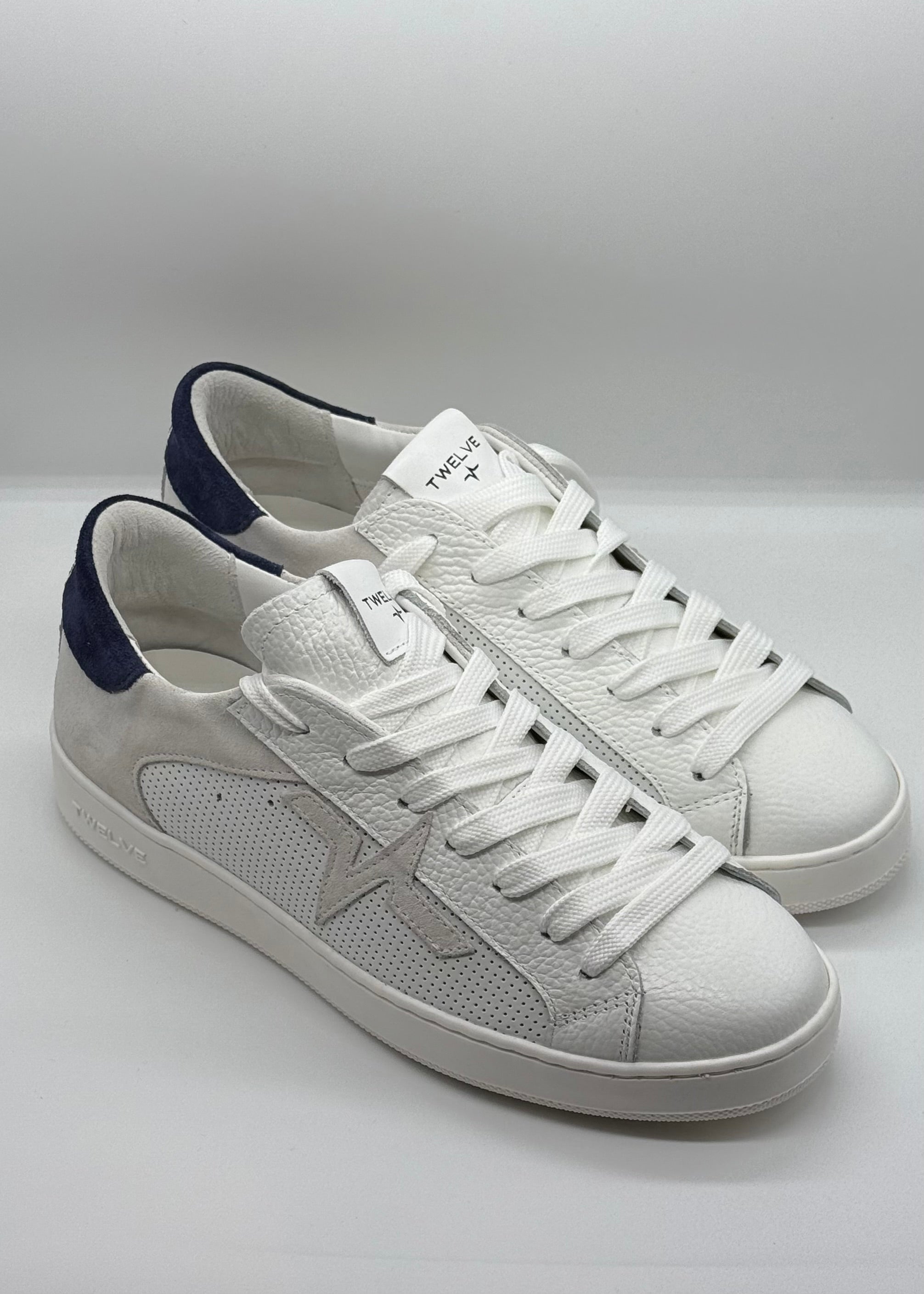 TWELVE - Sneakers bianca con dettagli blu uomo