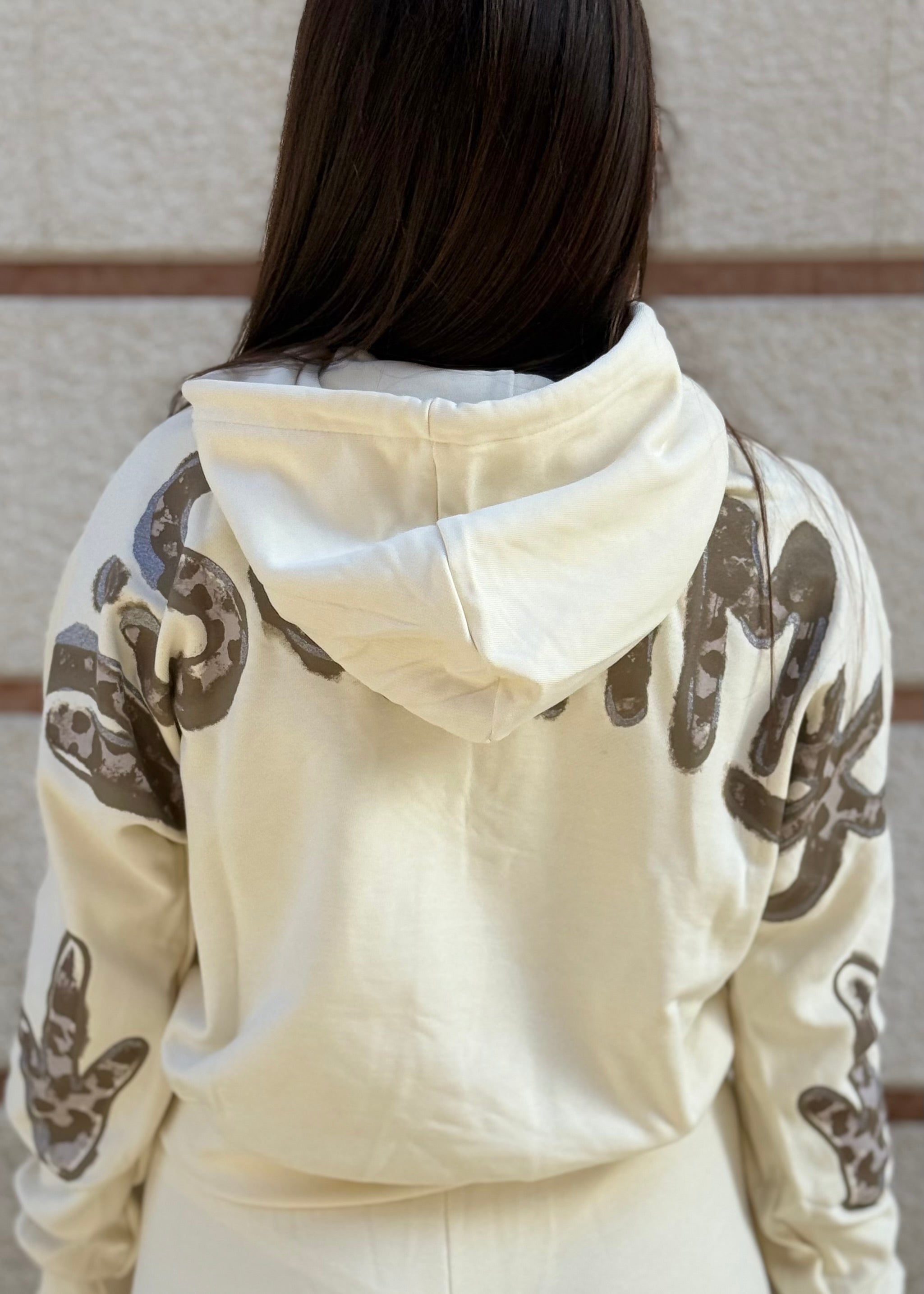 DISCLAIMER - Felpa crop con cappuccio e logo sul retro donna