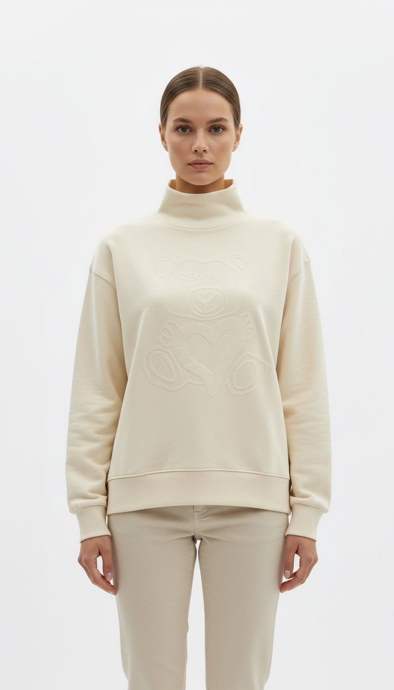 DISCLAIMER - Felpa con collo alto e stampa donna