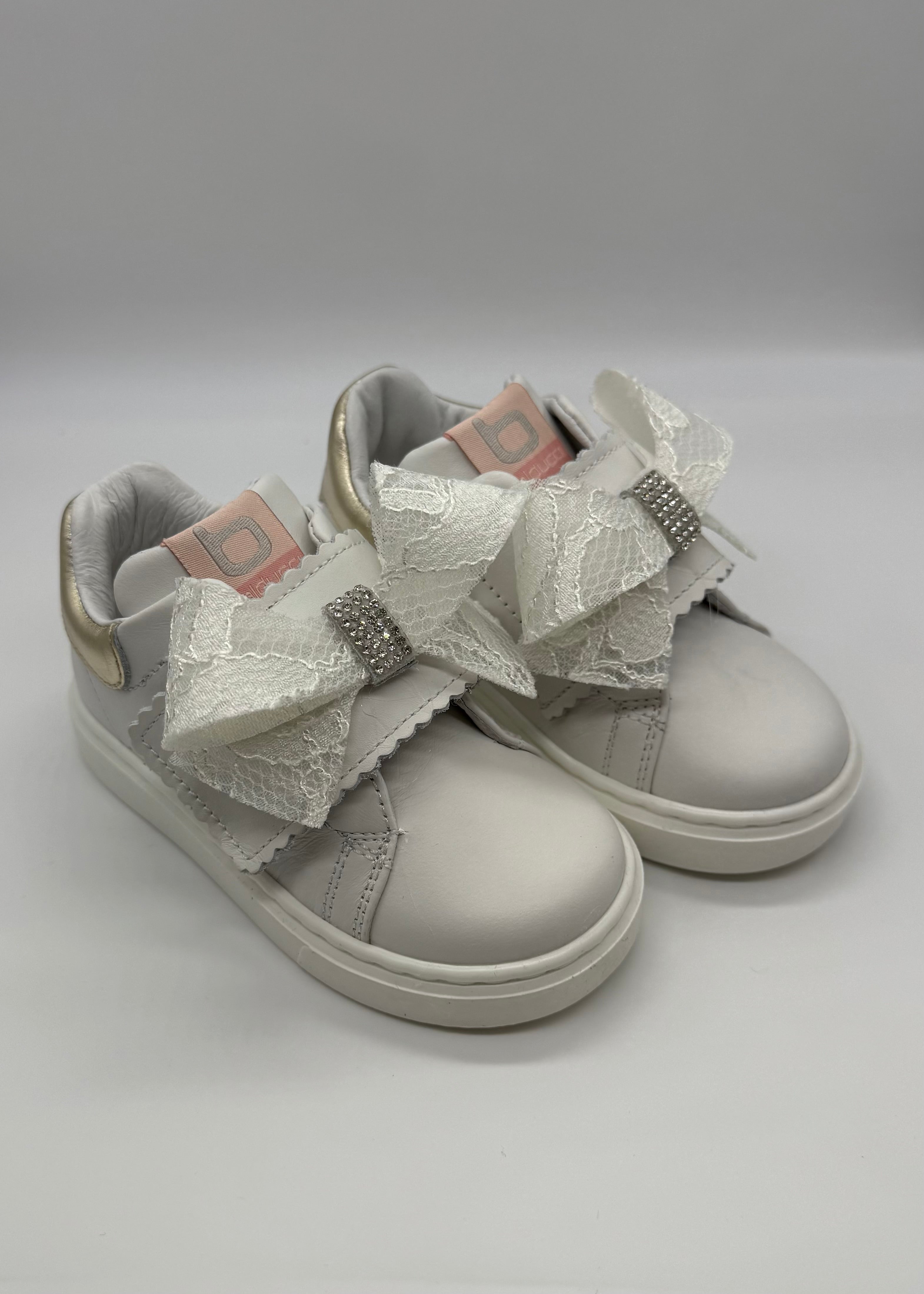 BALDUCCI - PRIMO PASSO - Sneakers bianca con fiocco in pizzo bambina