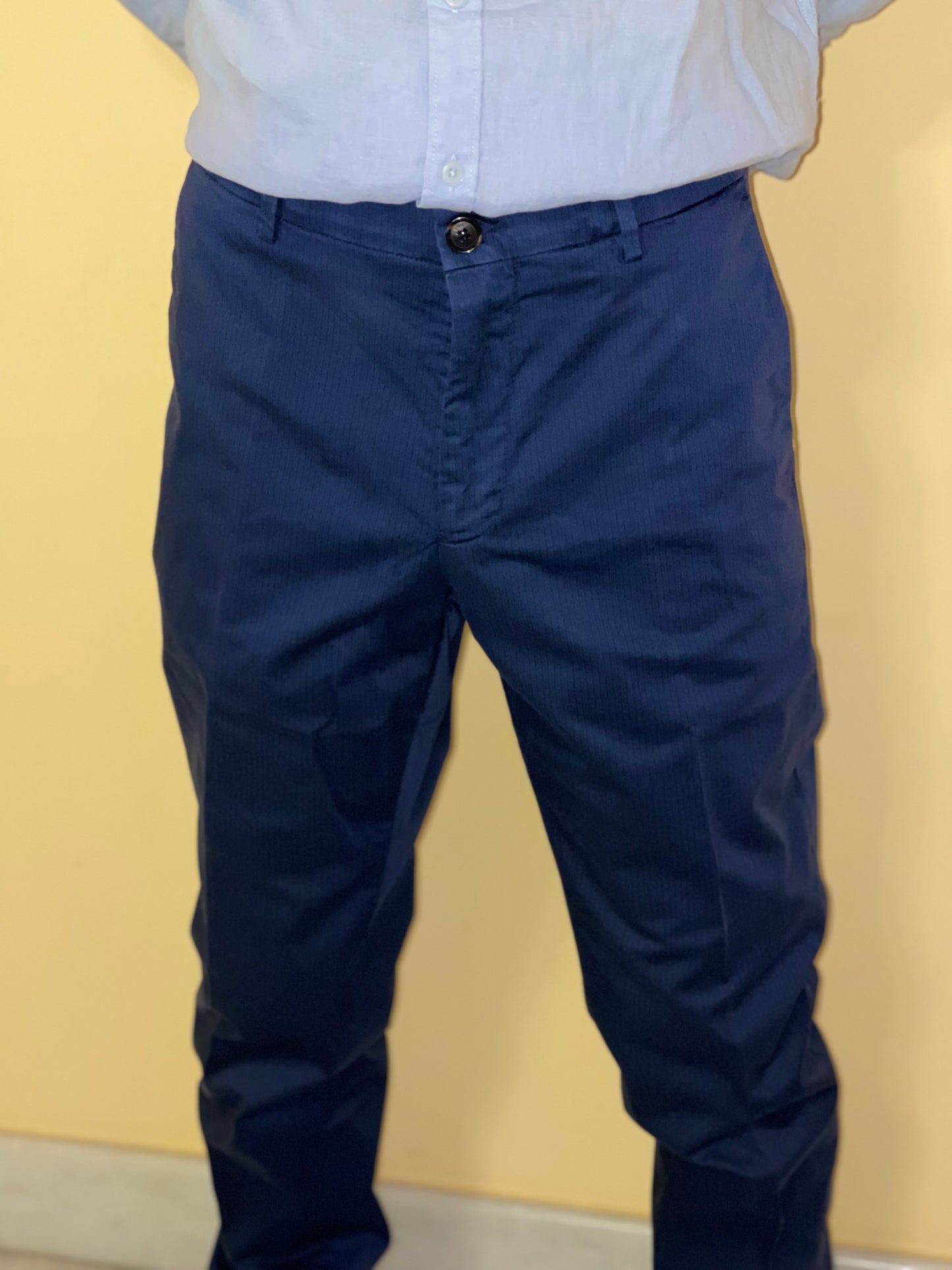 LIU-JO UOMO - Pantalone blu in cotone uomo