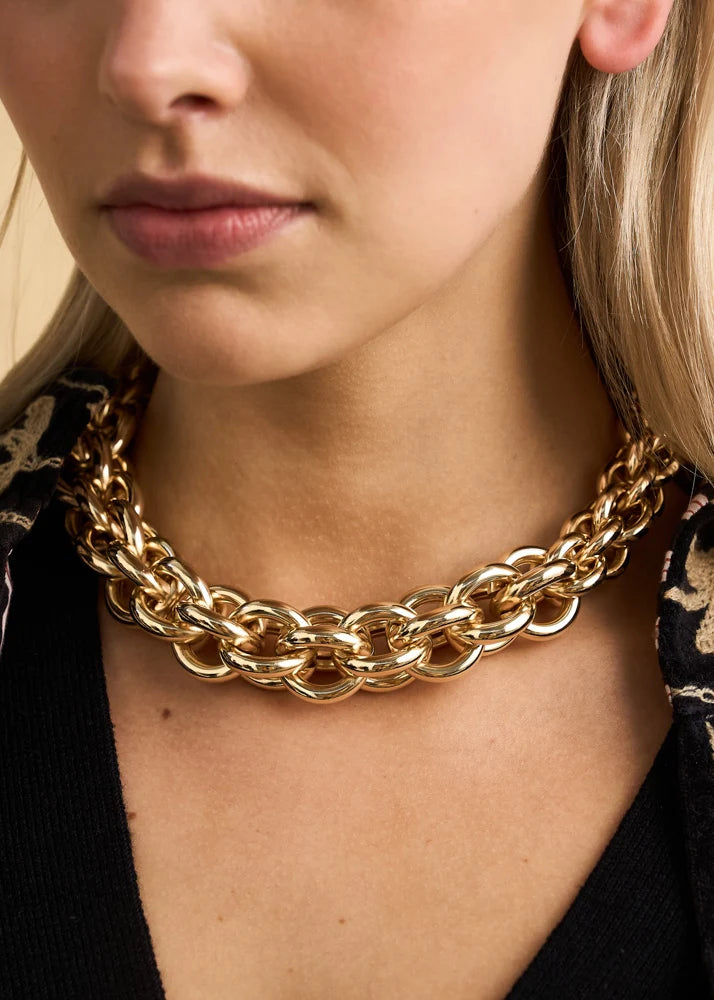 NALI - Collana catena 3D girocollo oro donna