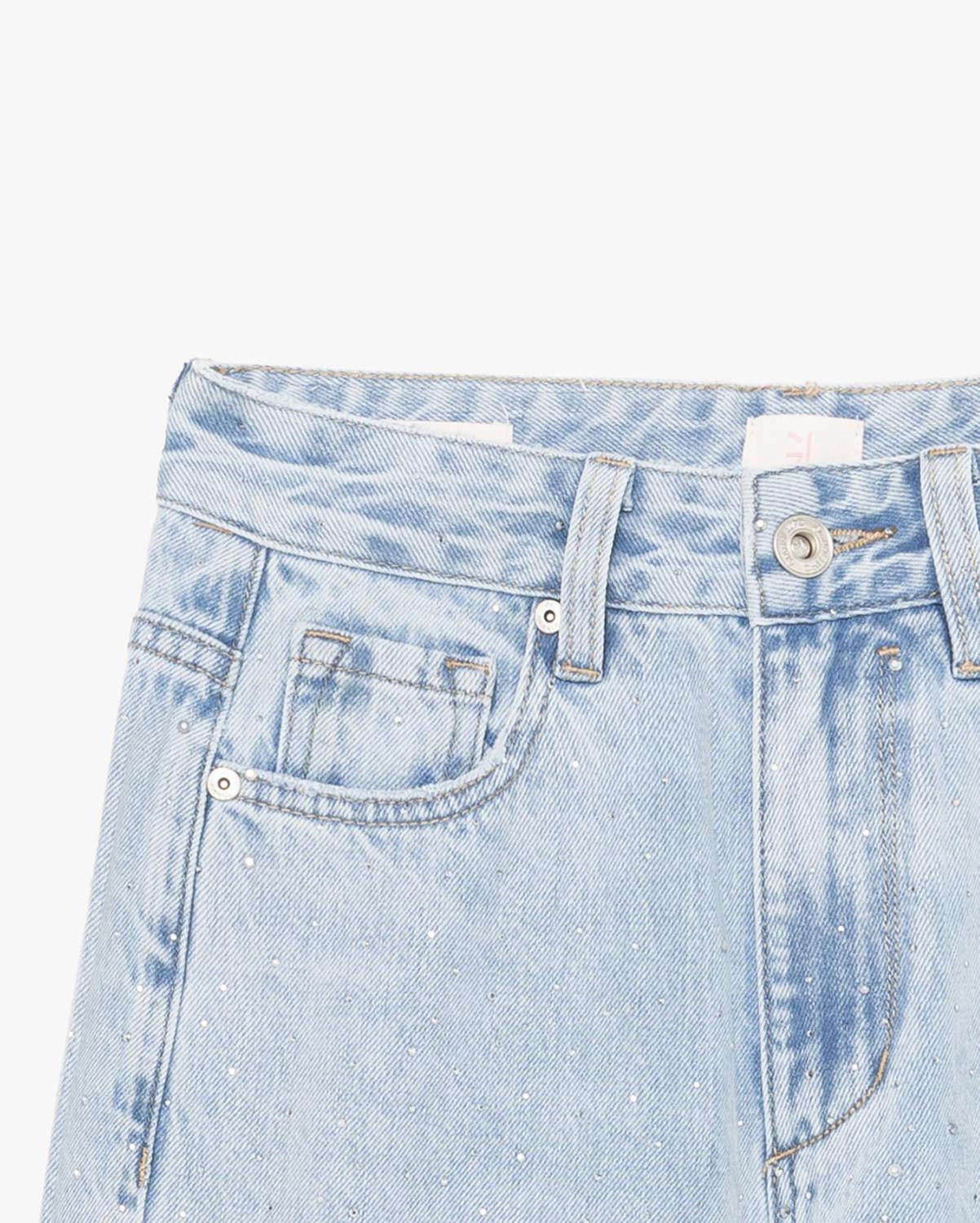 GL FOR HER - Jeans STELLA WIDE LEG con strass donna