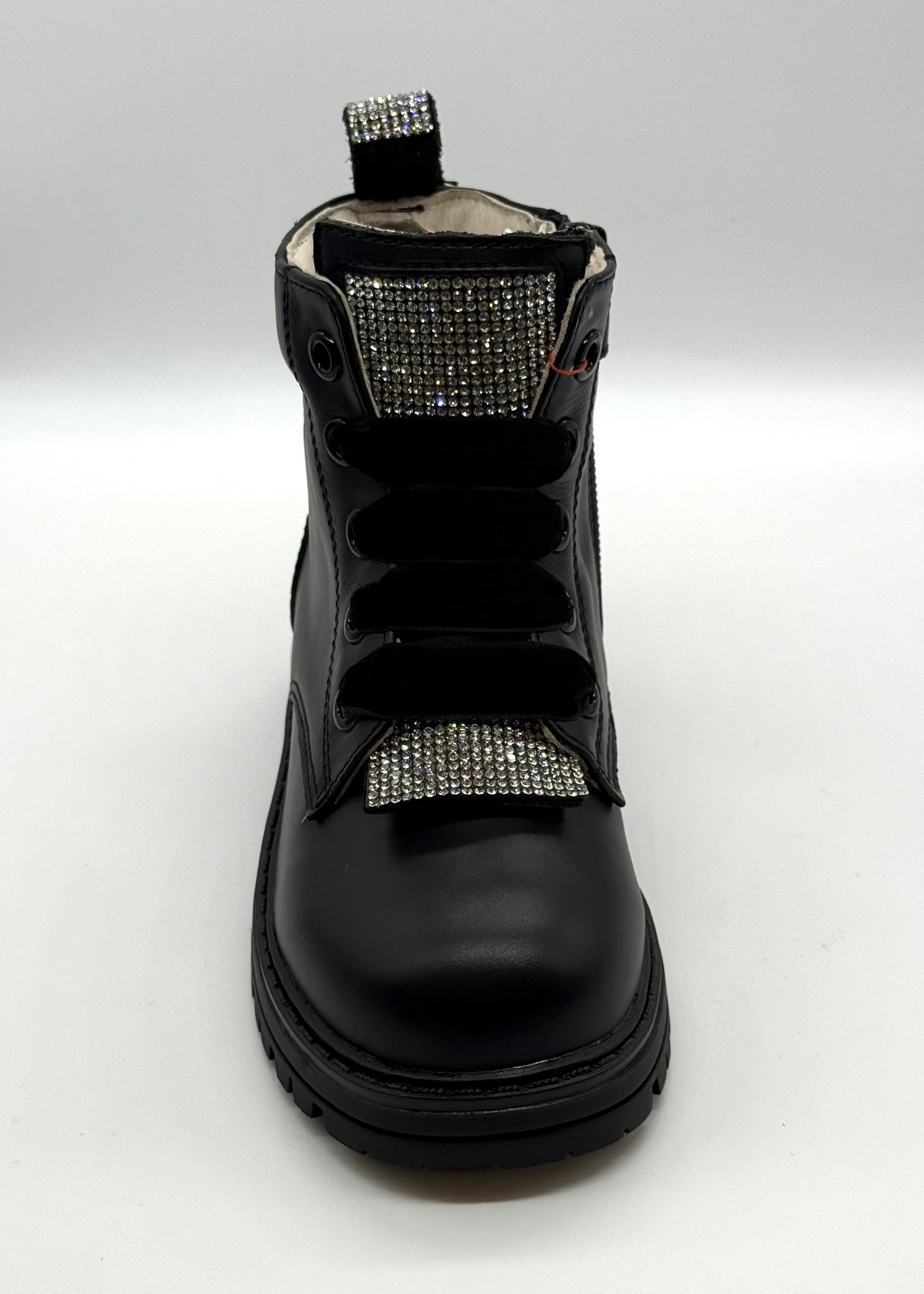 BALDUCCI - Anfibio con strass e lacci in velluto bambina