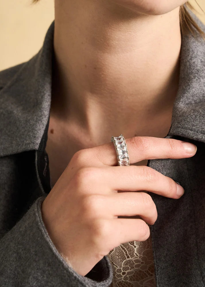 NALI - Anello baguette con zirconi donna
