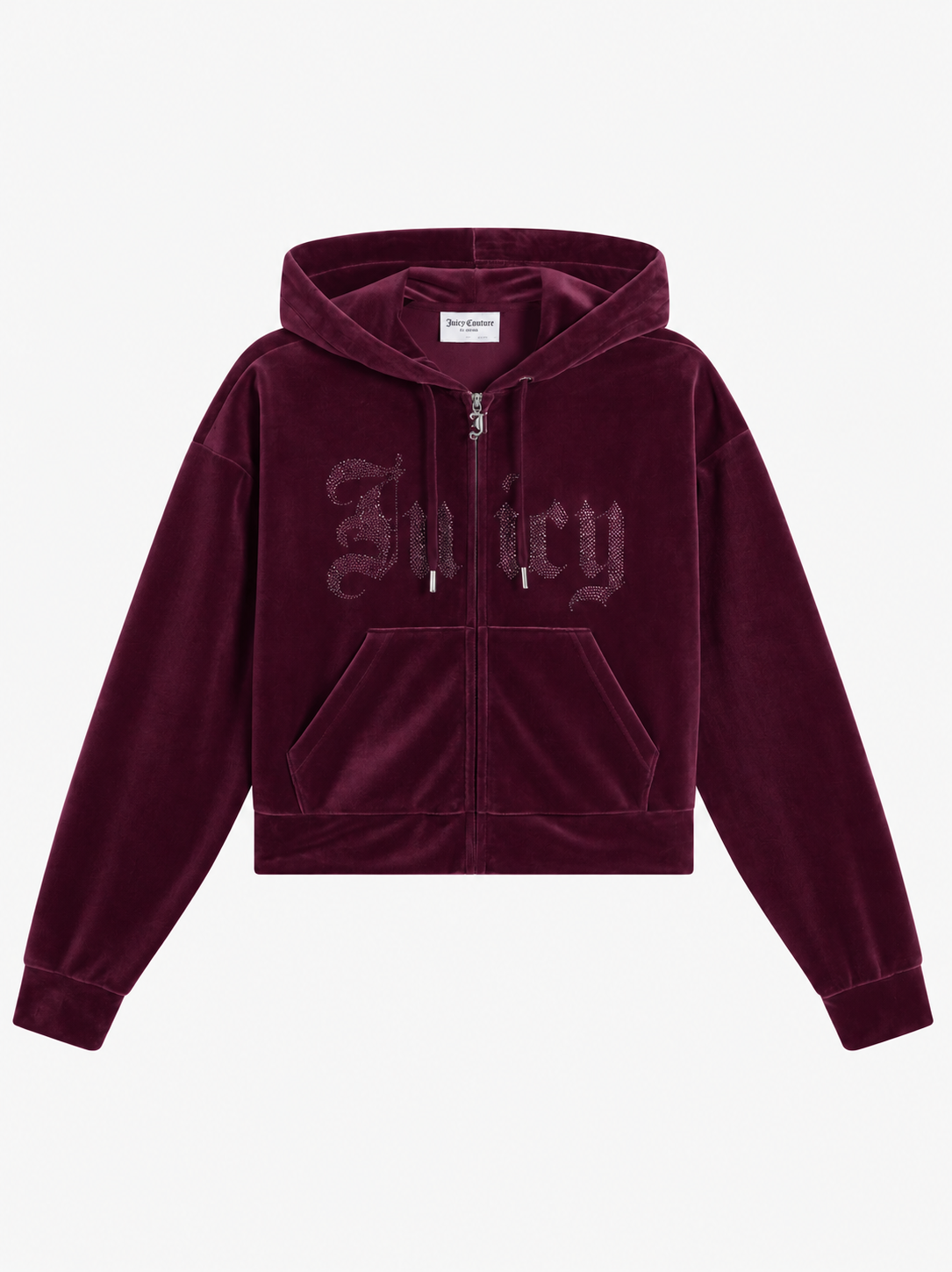 JUICY COUTURE - Giacca con logo in strass in ciniglia donna