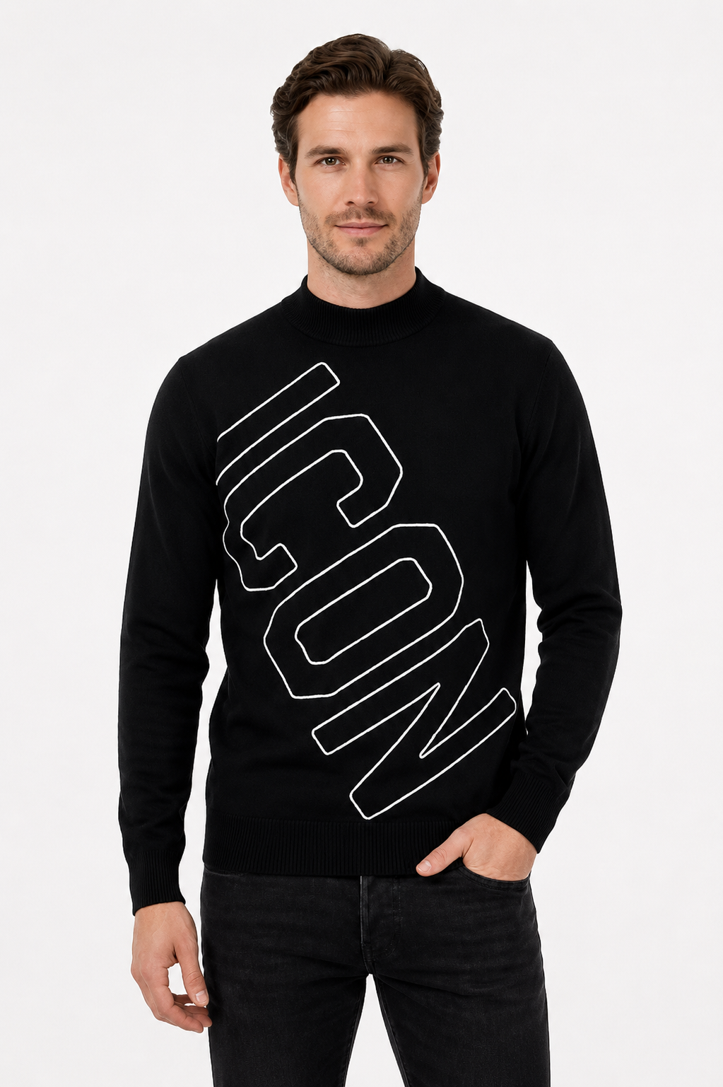 ICON - Maglia con logo trasversale uomo