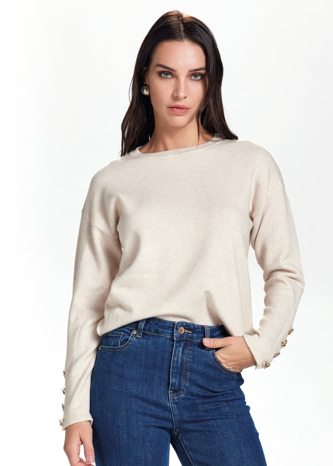 TAKE TWO - Maglia Girocollo con bottoni