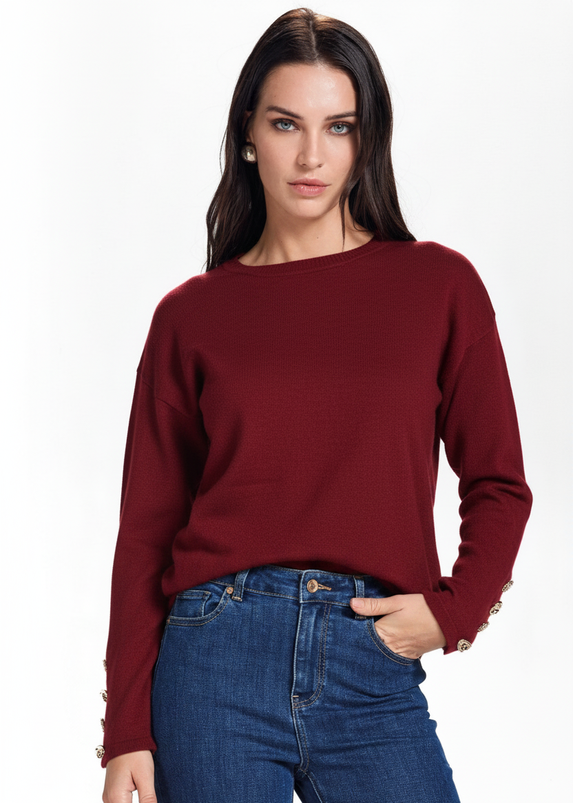 TAKE TWO - Maglia Girocollo con bottoni