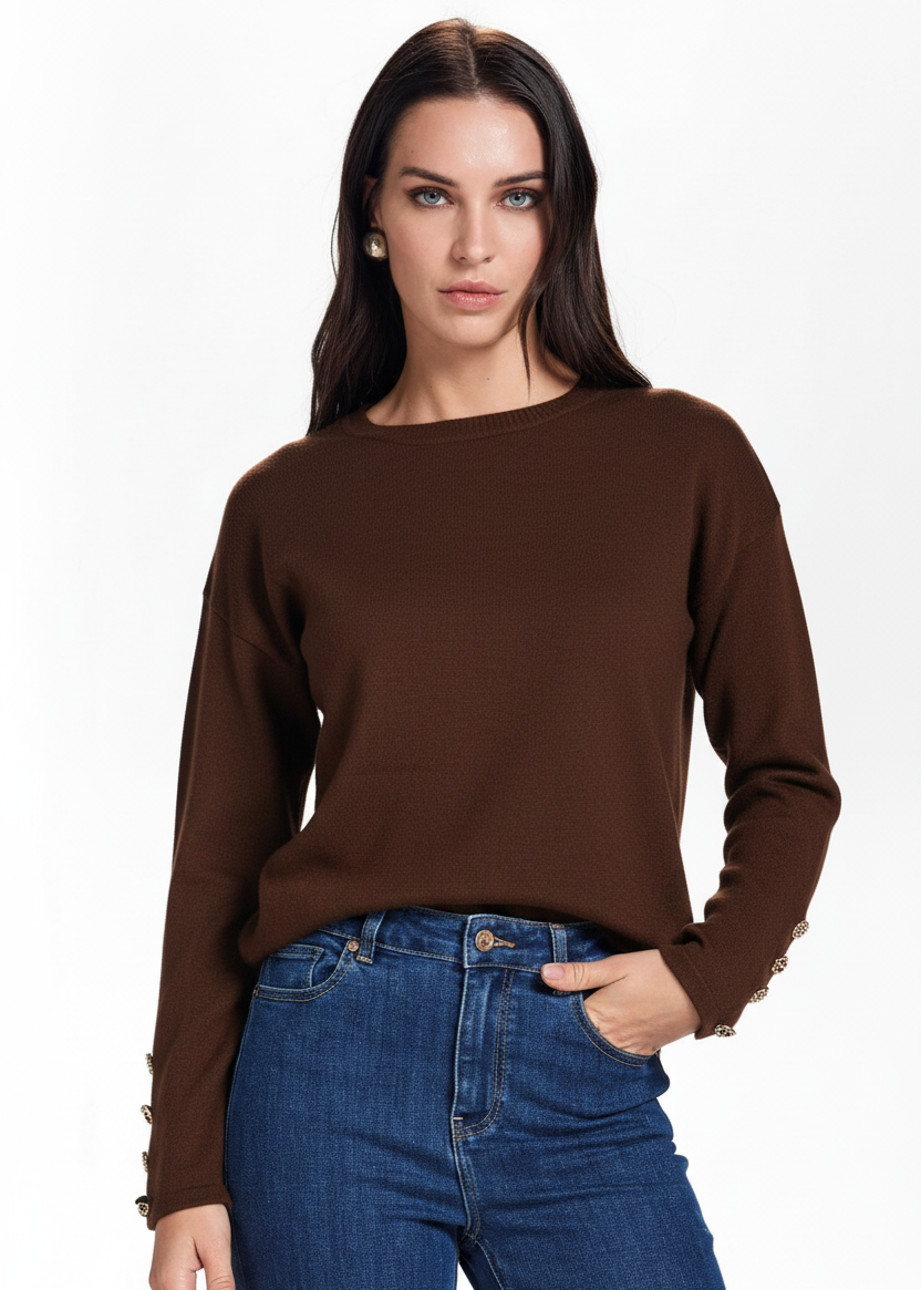 TAKE TWO - Maglia Girocollo con bottoni