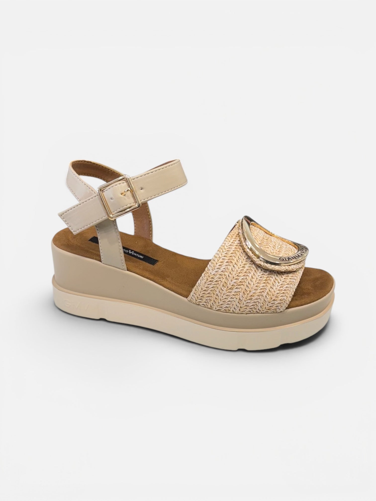 GIANMARCO VENTURI - Sandalo in rafia con tacco donna