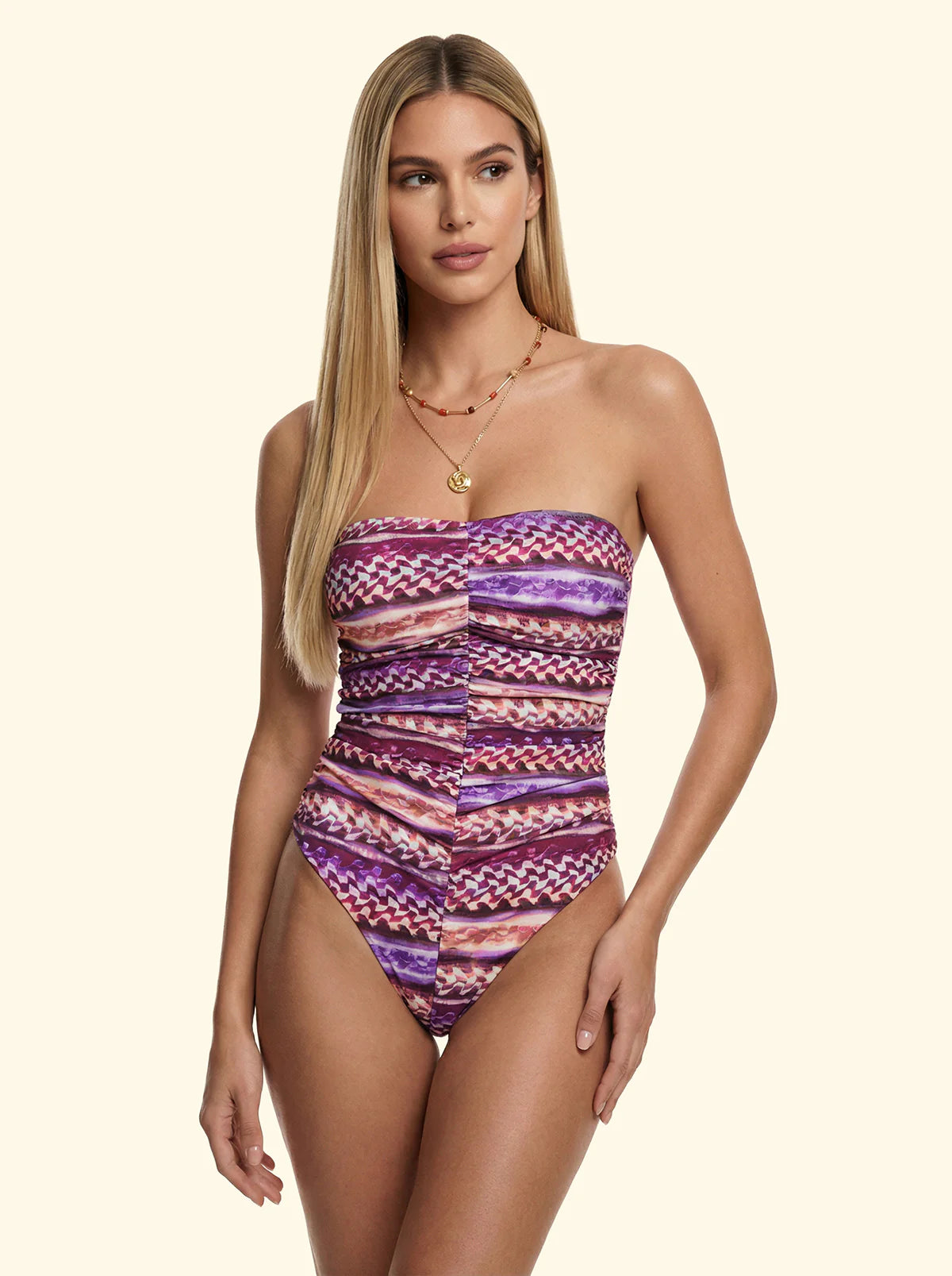 F**K - Monokini VIOLET drappeggiato donna