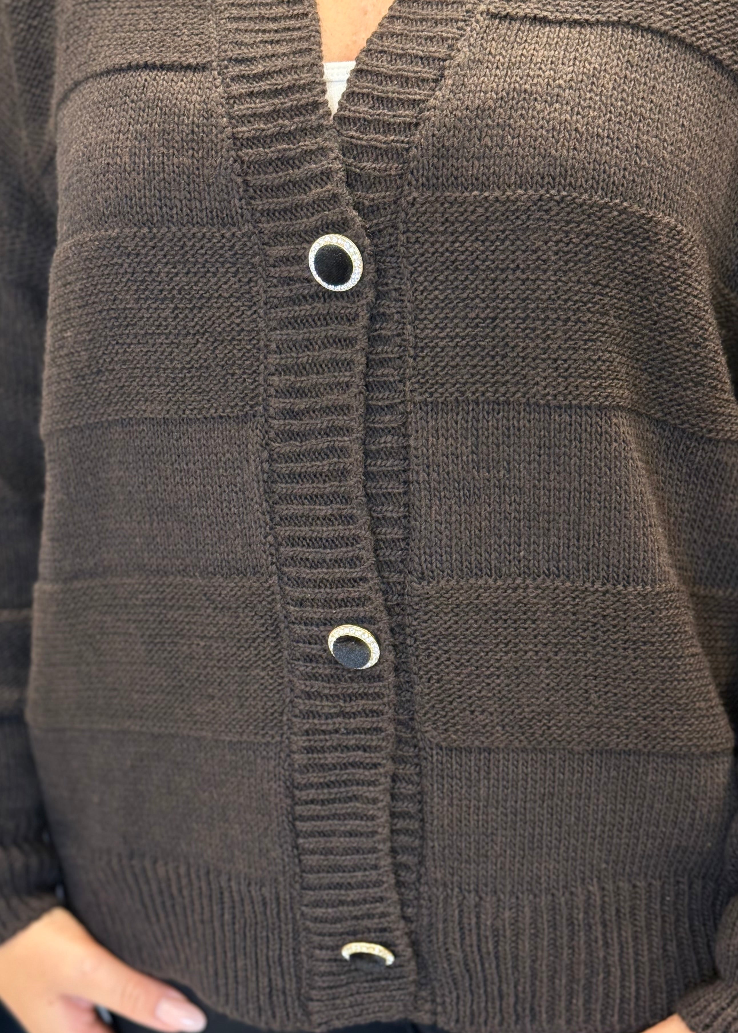 ZAHJR - Cardigan in lana con bottoni gioiello donna