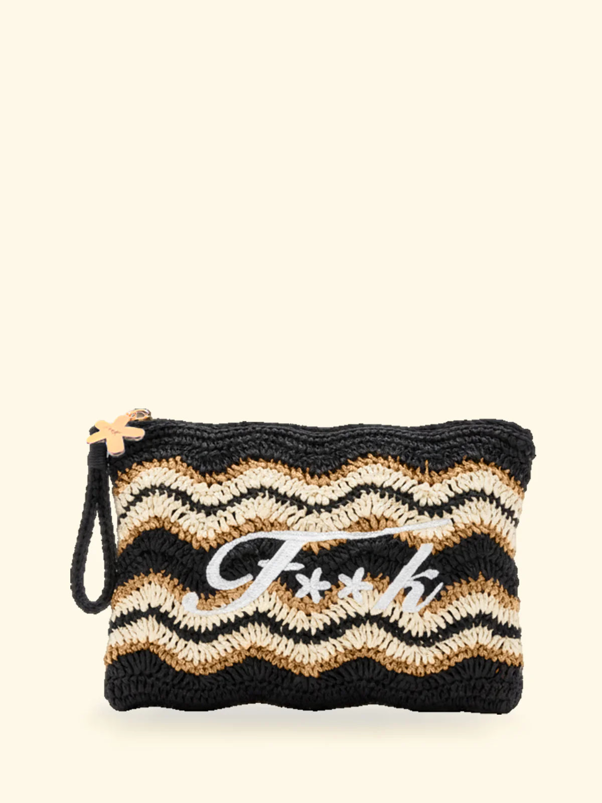 F**K - Mini pochette in paglia donna